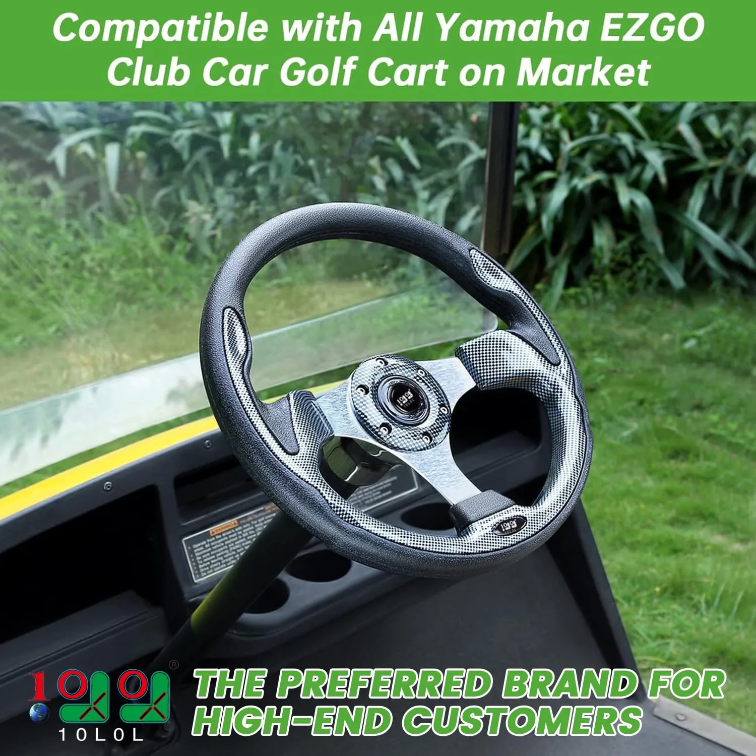 10L0L 13" Golf Cart Steering Wheel 00540-G — Orion Gray image 2
