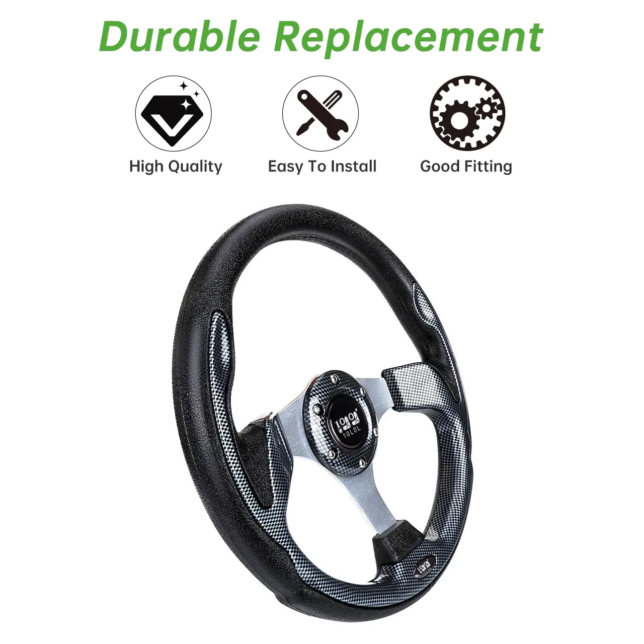 10L0L 13" Golf Cart Steering Wheel 00540-G — Orion Gray image 3