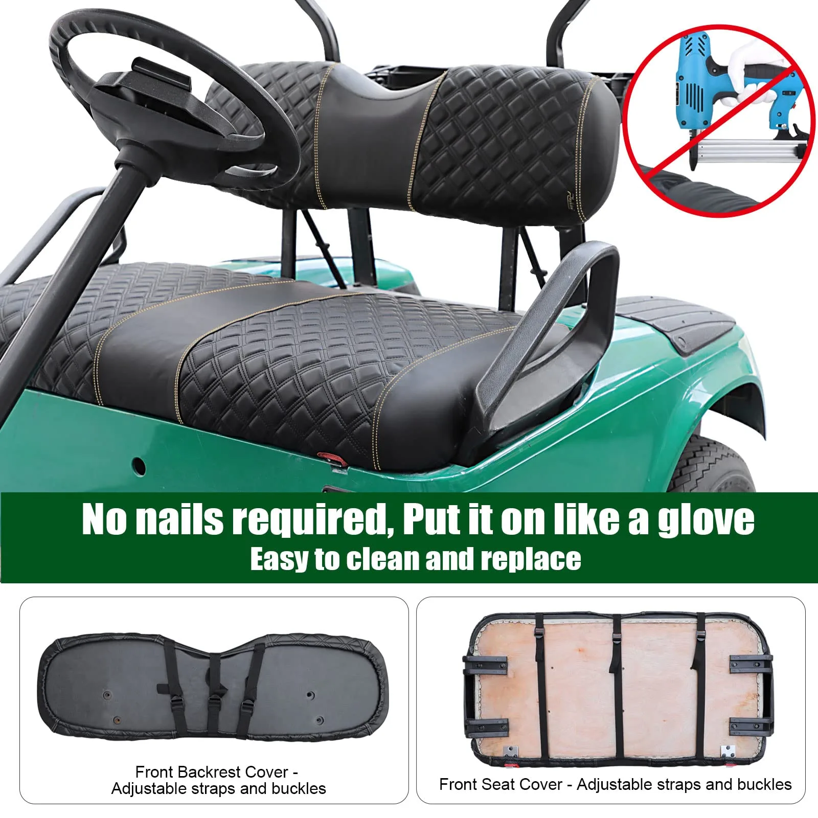 Roykaw Front Seat Covers for E-Z-GO TXT Golf Cart image 3
