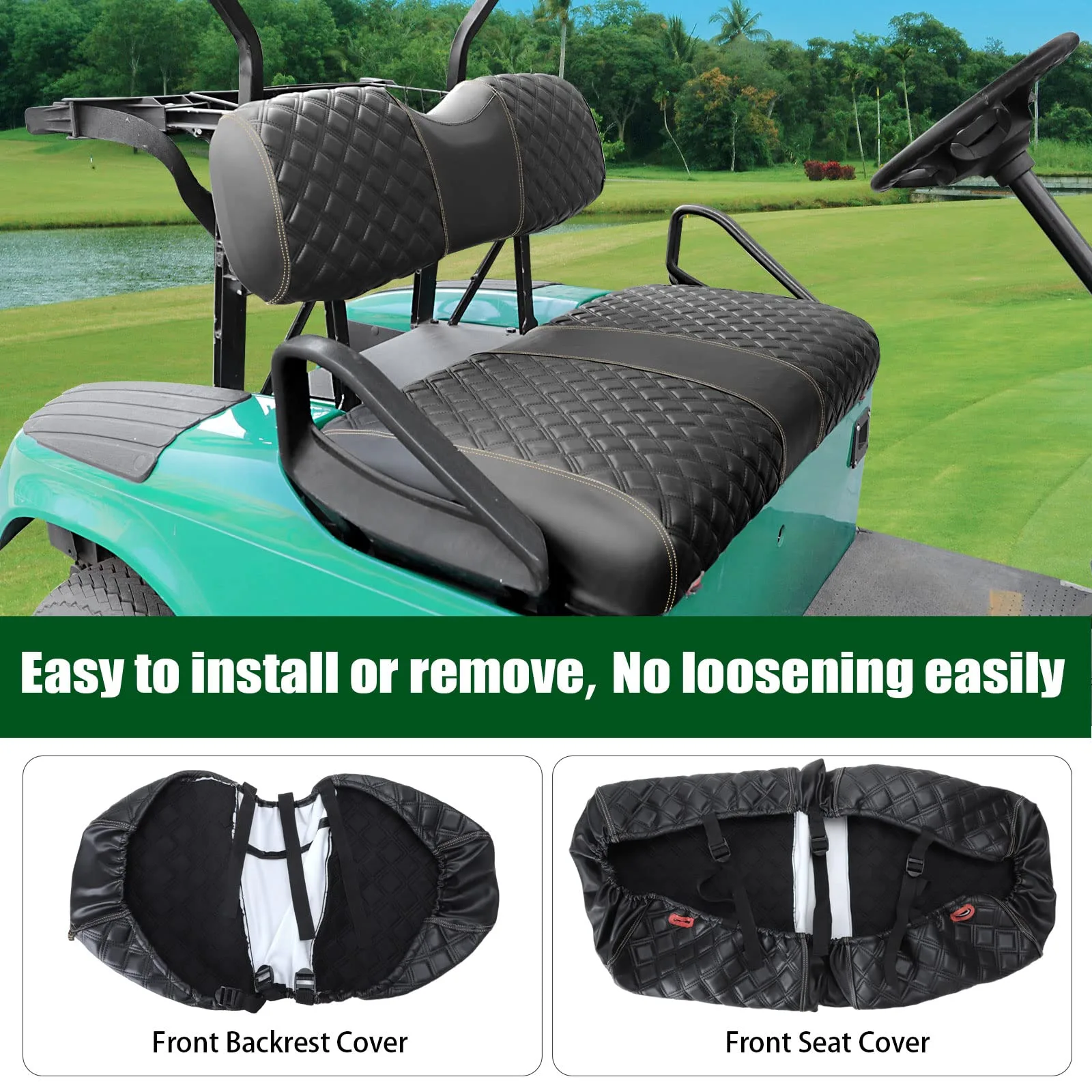 Roykaw Front Seat Covers for E-Z-GO TXT Golf Cart image 4