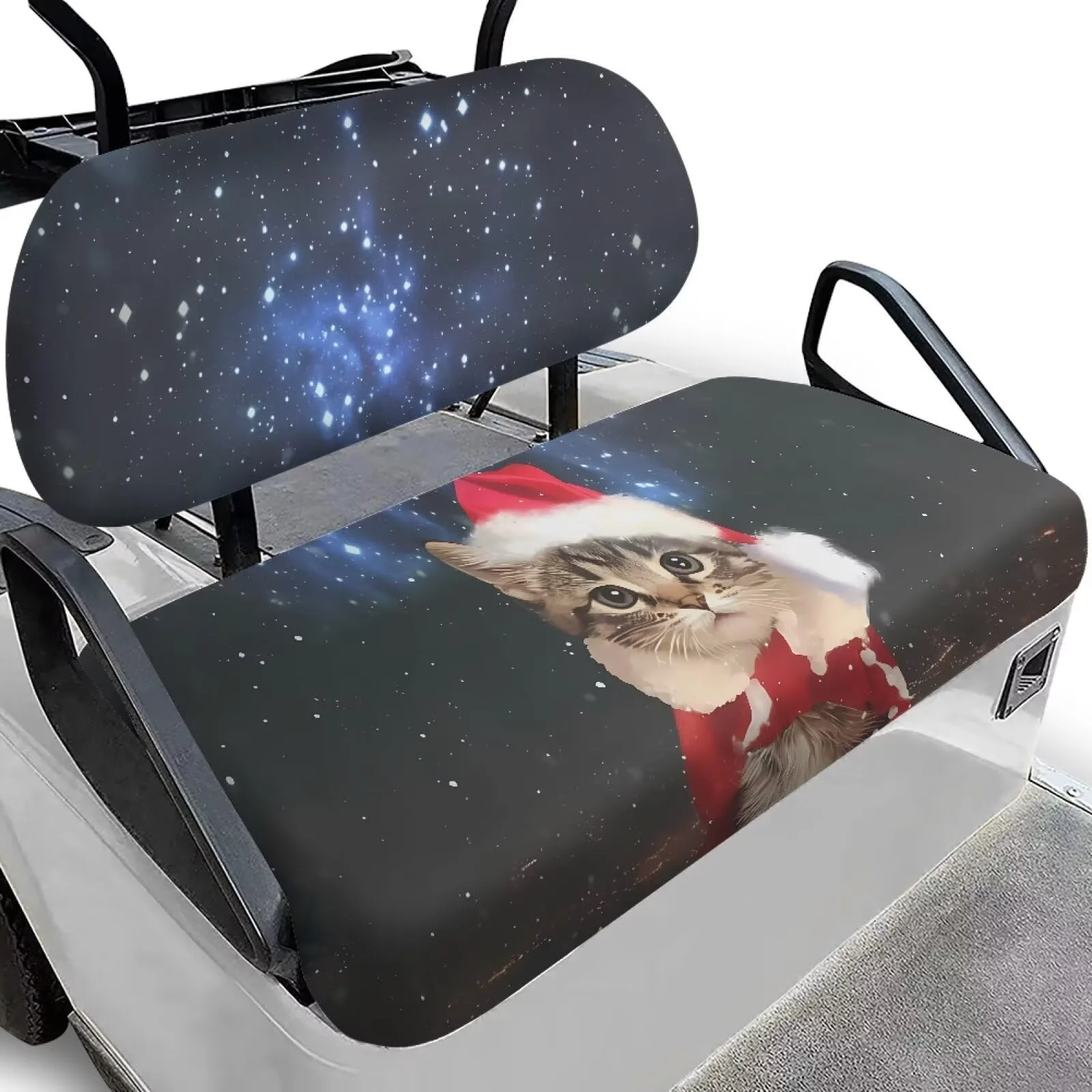 Quidrwyo Christmas Cat Golf Cart Seat Covers for Club Car