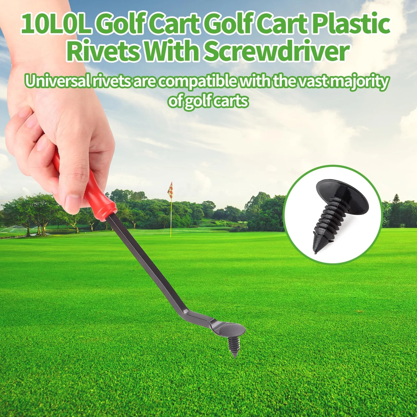 10L0L Plastic Push Rivet Clip Kit for Yamaha, E-Z-GO & Club Car – 1010434 image 3