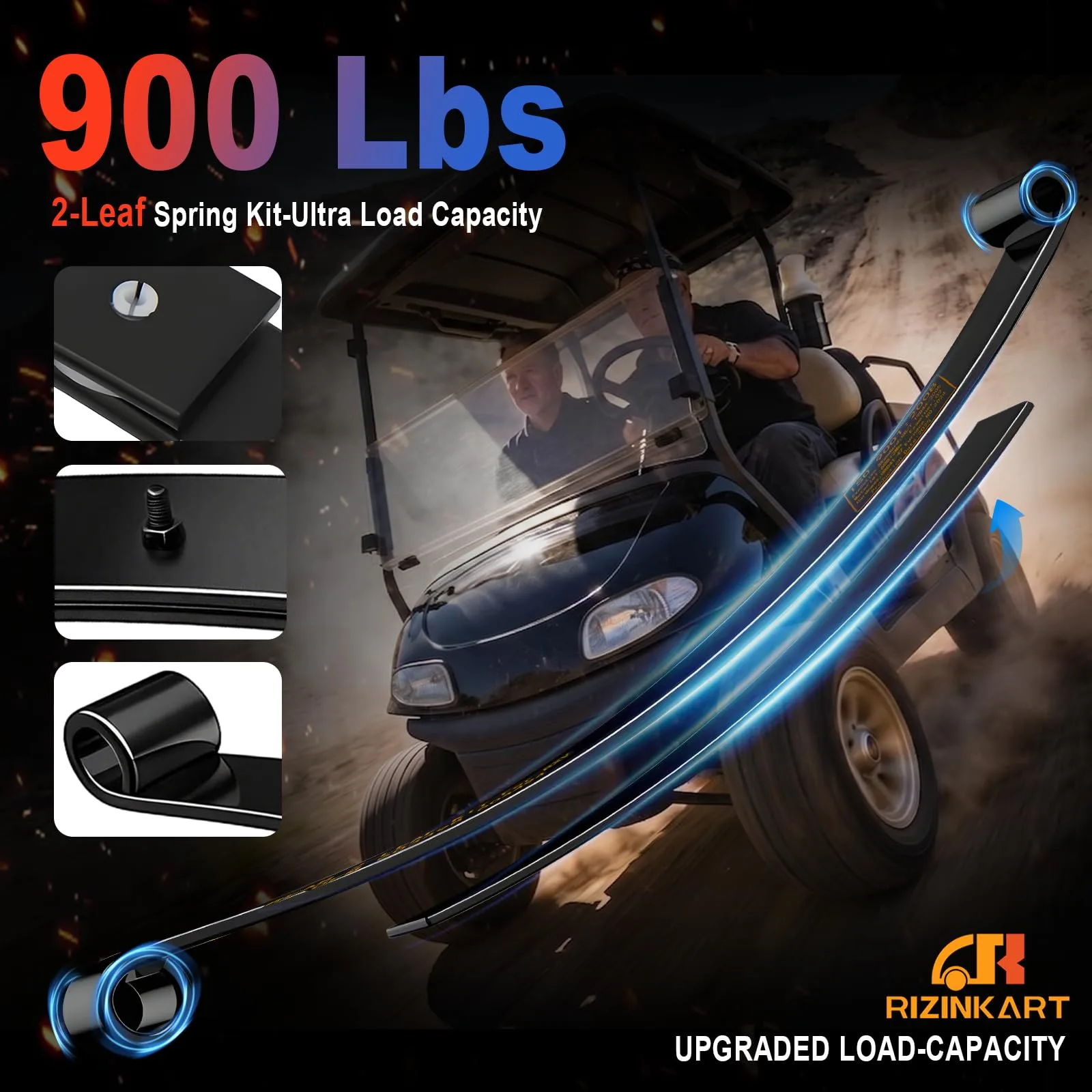RIZINKART Rear Leaf Spring Kit for E-Z-GO RXV 2008+ image 4