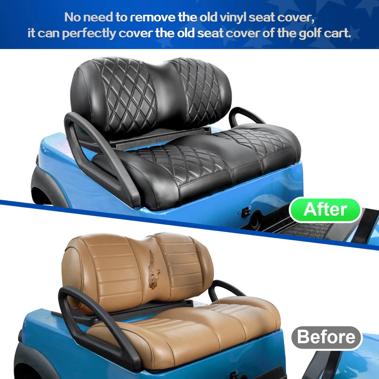 NOKINS Front Seat Covers for Club Car Precedent Tempo Onward image 3