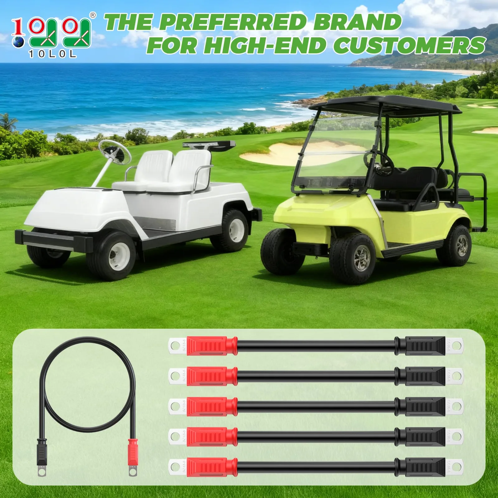 10L0L 4-Gauge Golf Cart Battery Cables, 14-Inch image 2