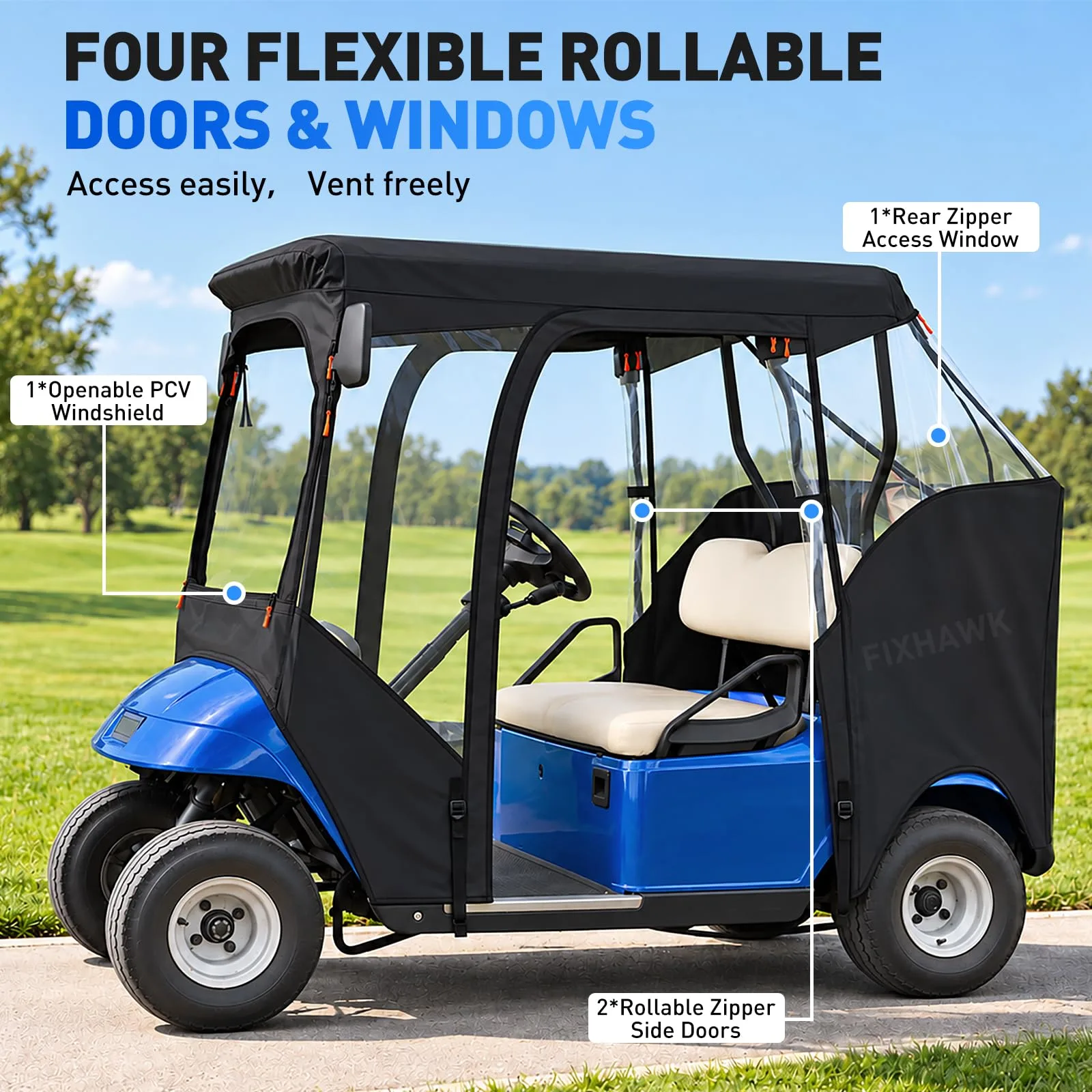 FIXHAWK E-Z-GO TXT/RXV 2-Passenger Driving Enclosure image 4