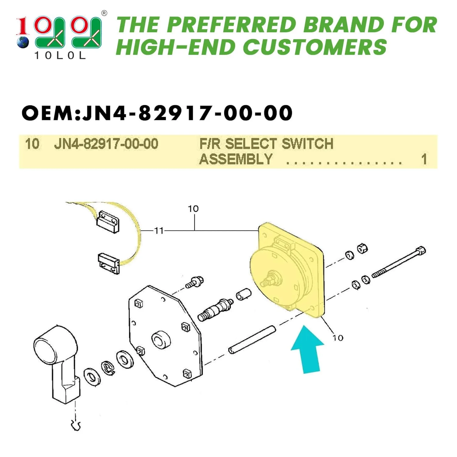 10L0L Forward/Reverse Switch for Yamaha G14/G16 36V image 2