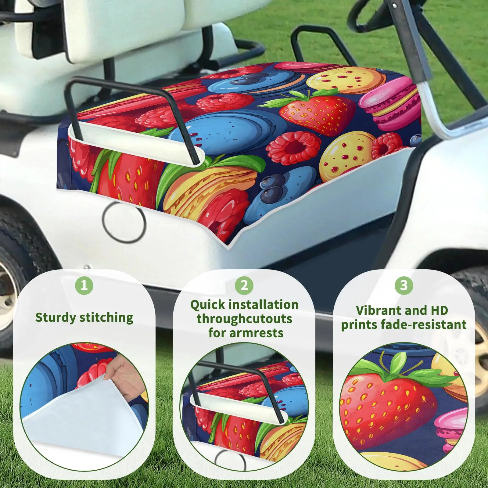 Tiveruda Golf Cart Seat Cover for Double Seats, 51 x 31 in image 3