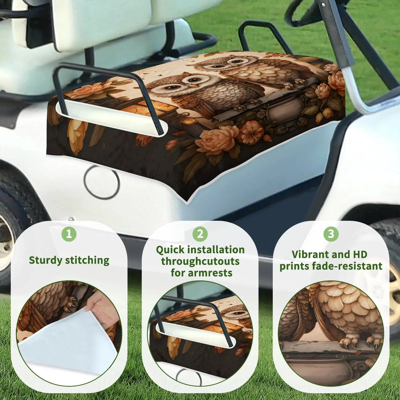 Tiveruda 51" x 31" Golf Cart Seat Cover – 2-Person Microfiber Blanket image 3