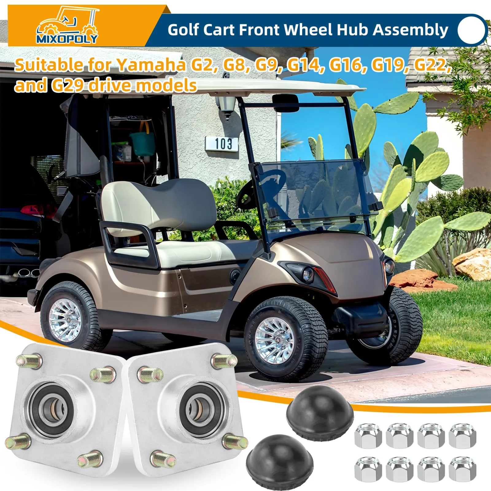 Mixopoly Front Wheel Hubs for Yamaha G2-G29 Golf Carts image 3
