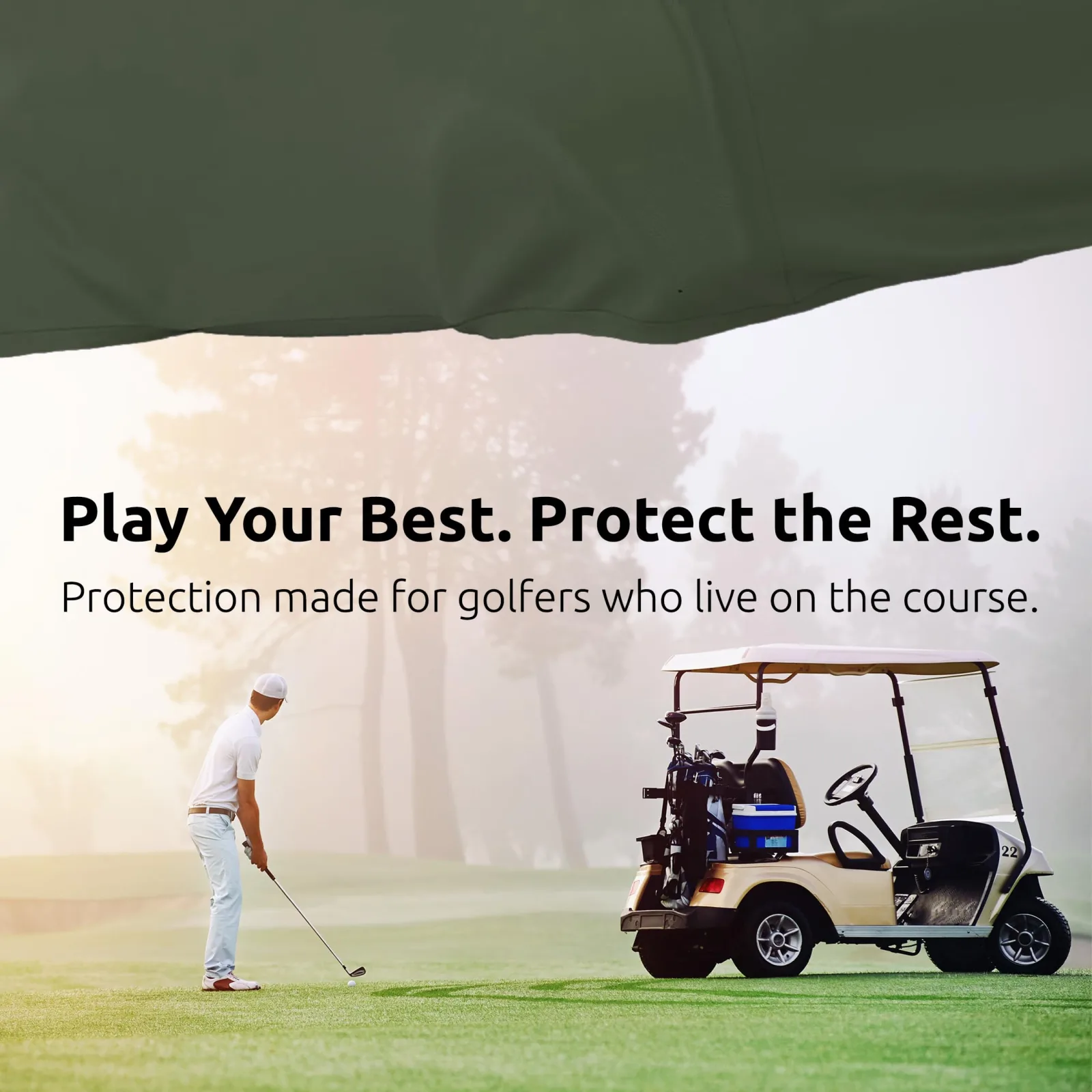 Car Covers AllGuard EOG-GC3 Weatherproof Golf Cart Cover (Fits 106"–140") image 2