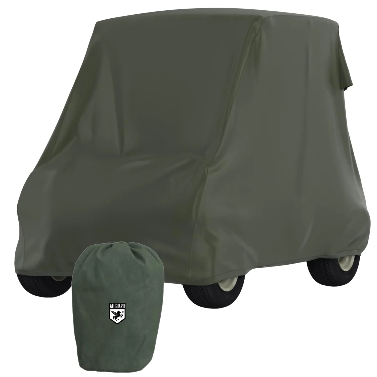 Car Covers AllGuard EOG-GC3 Weatherproof Golf Cart Cover (Fits 106"–140")