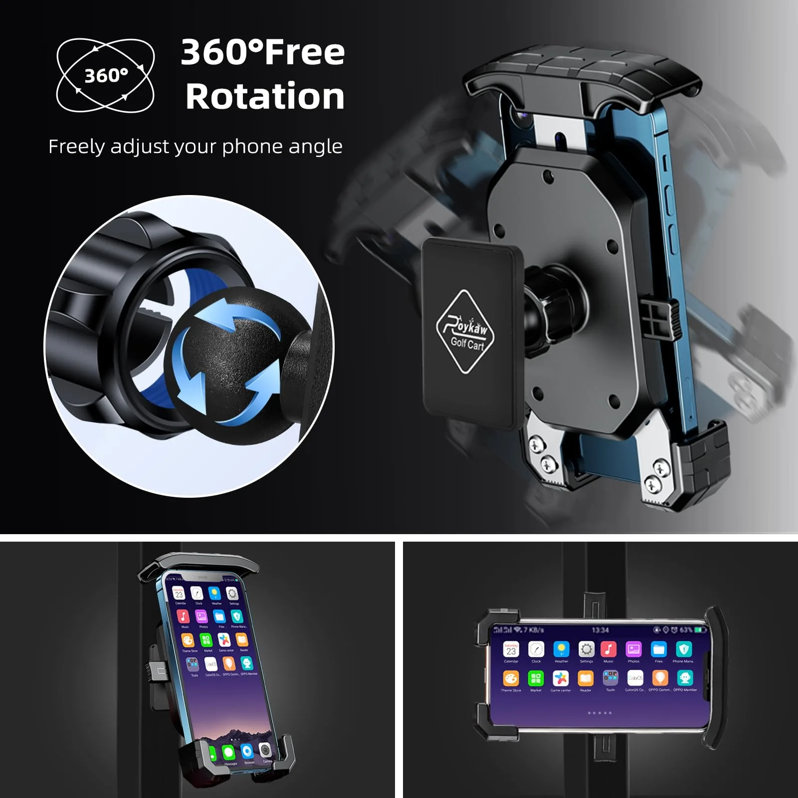 Roykaw G-0406 Magnetic Golf Cart Phone Holder Mount image 3