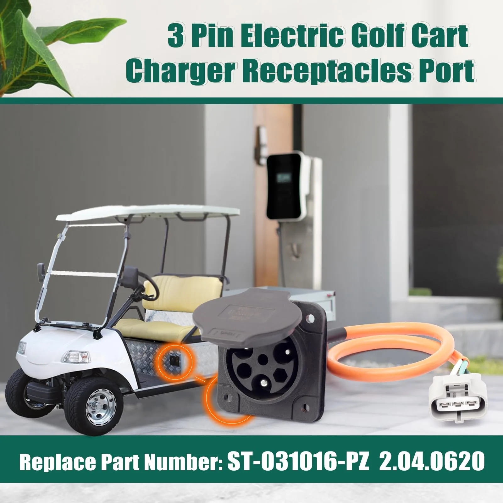 YUXIVCNE ST-031016-PZ Golf Cart Charger Receptacle image 2