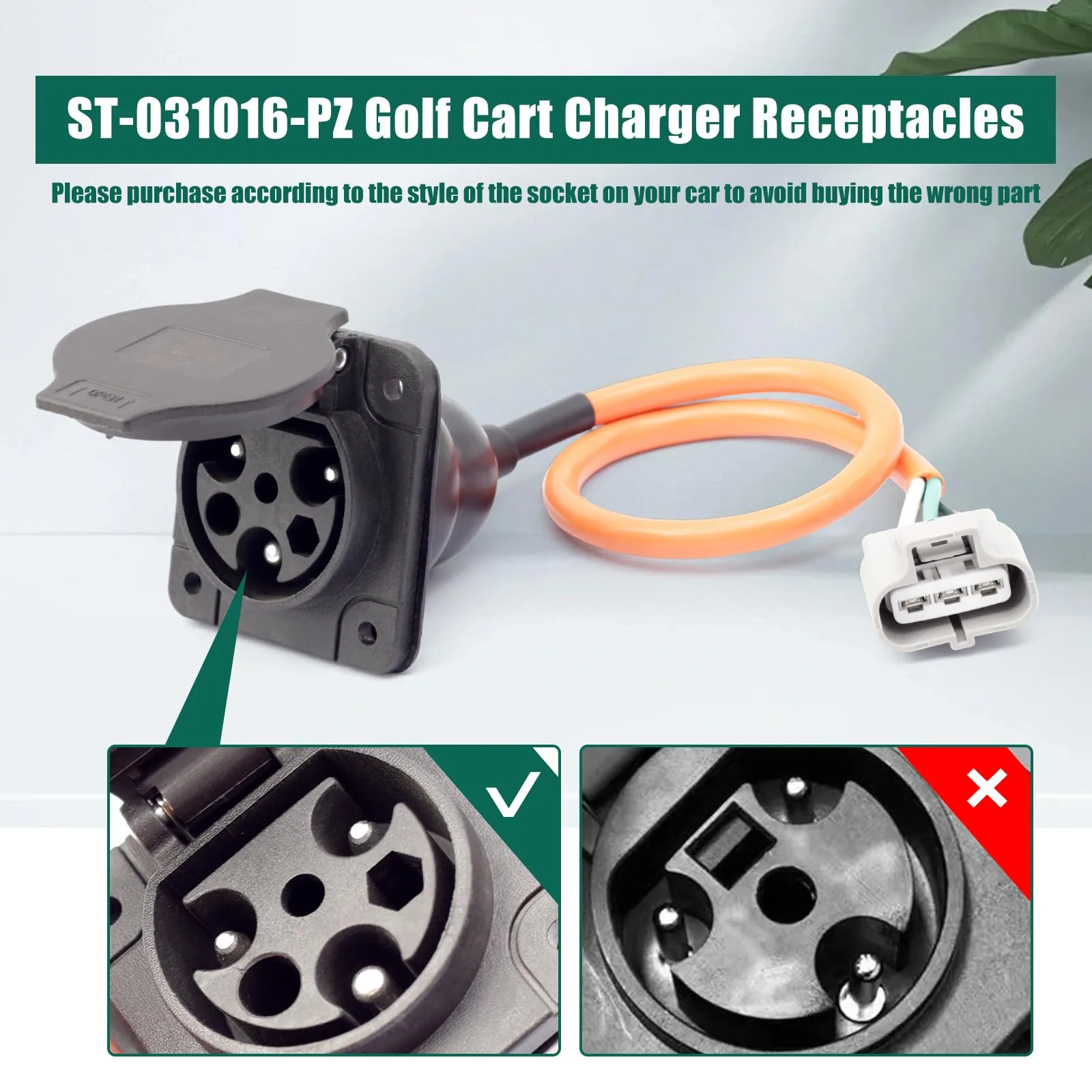 YUXIVCNE ST-031016-PZ Golf Cart Charger Receptacle image 4