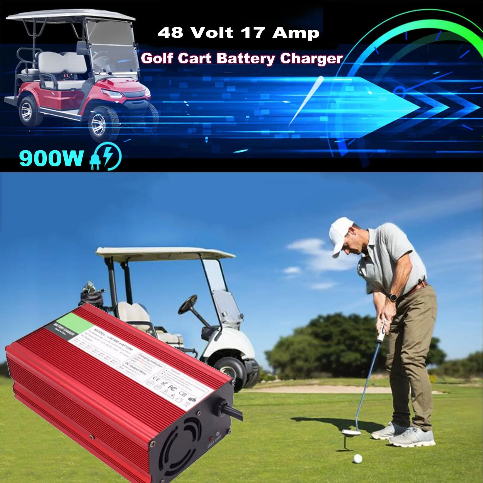 HYDTGZ 48V 17A Club Car Golf Cart Battery Charger image 2