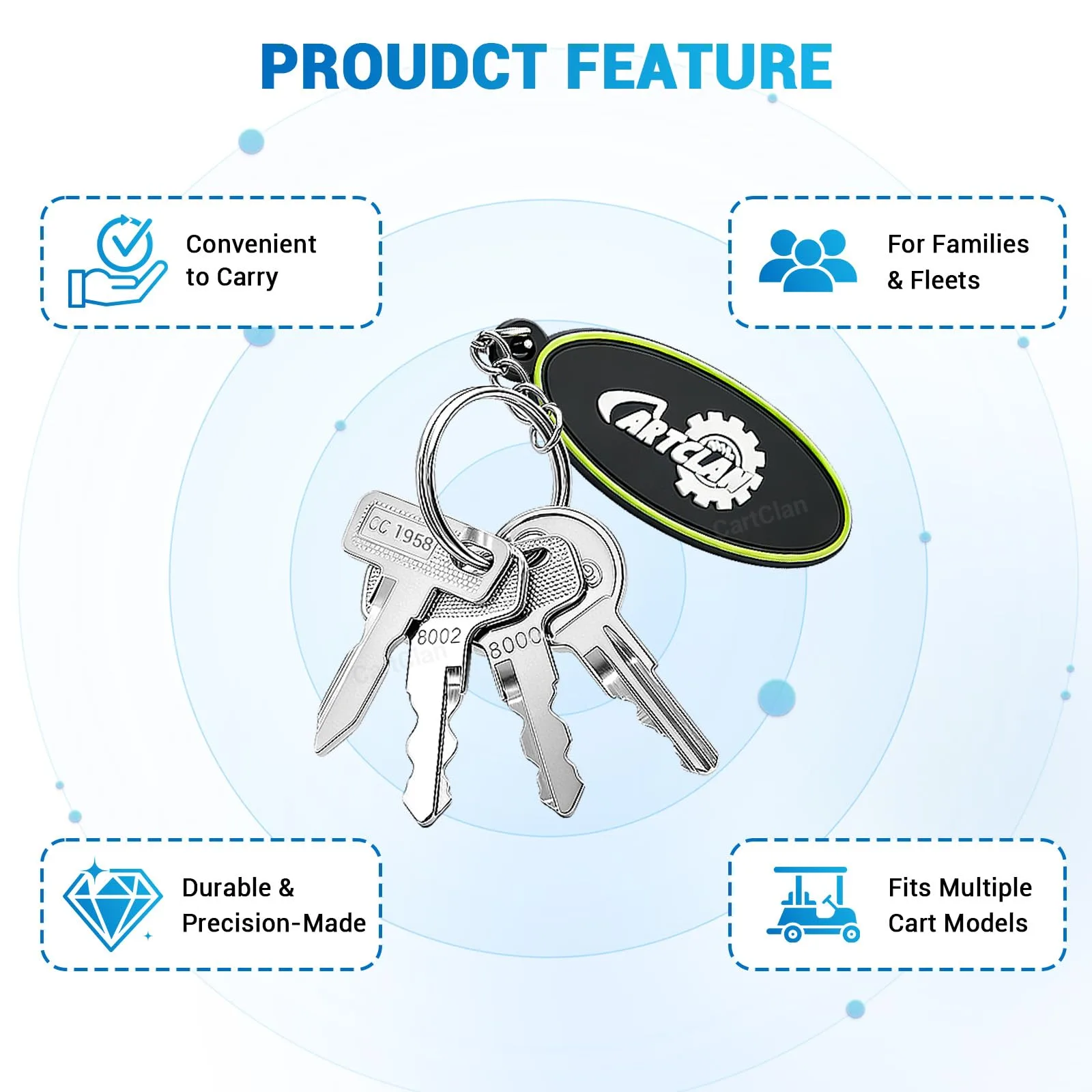 CartClan Golf Cart Ignition Key Set CT-0117 image 4