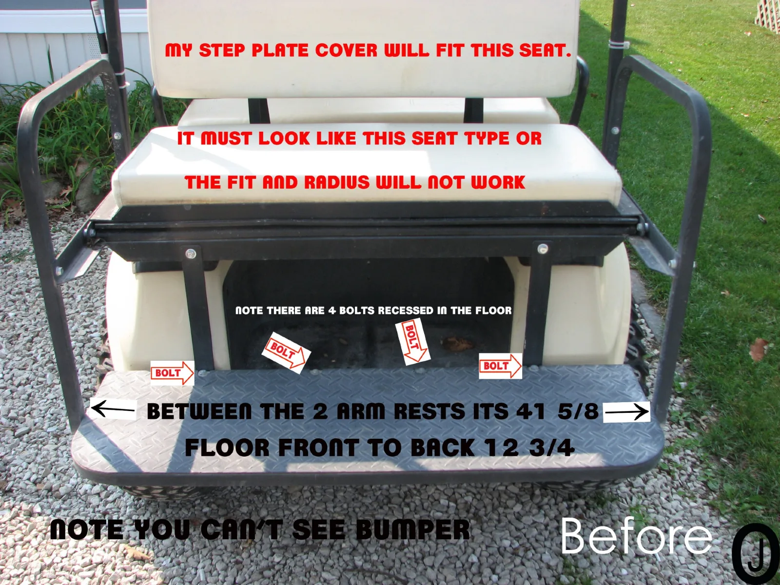 Club Car DS Rear Seat Step Cover | J & O Carts Parts image 3