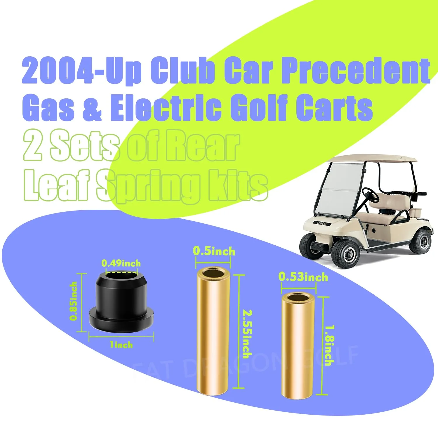 Panglong Club Car Precedent Rear Leaf Spring Bushing Kit image 4