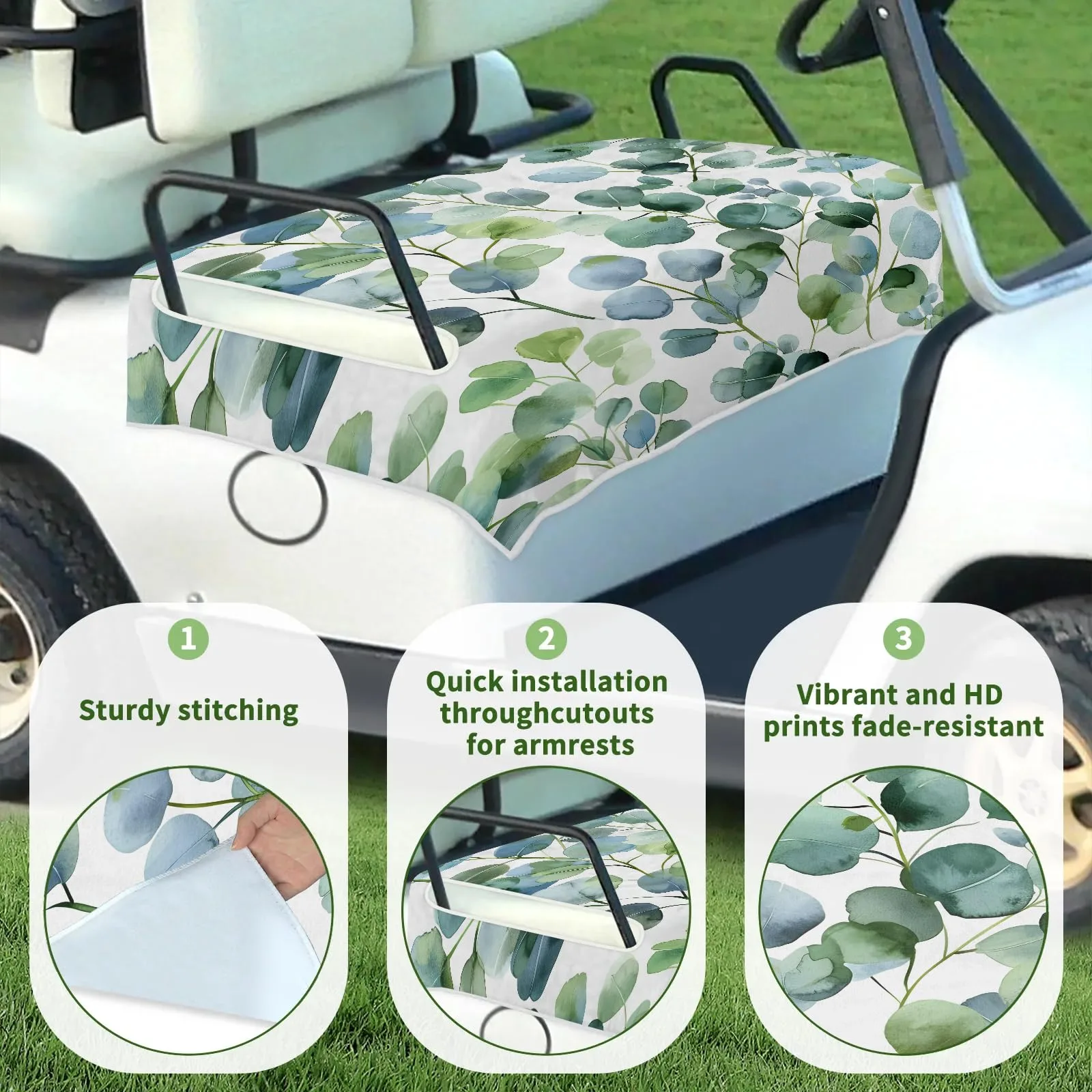 Tiveruda Eucalyptus Golf Cart Seat Cover, 51 x 31 in image 3