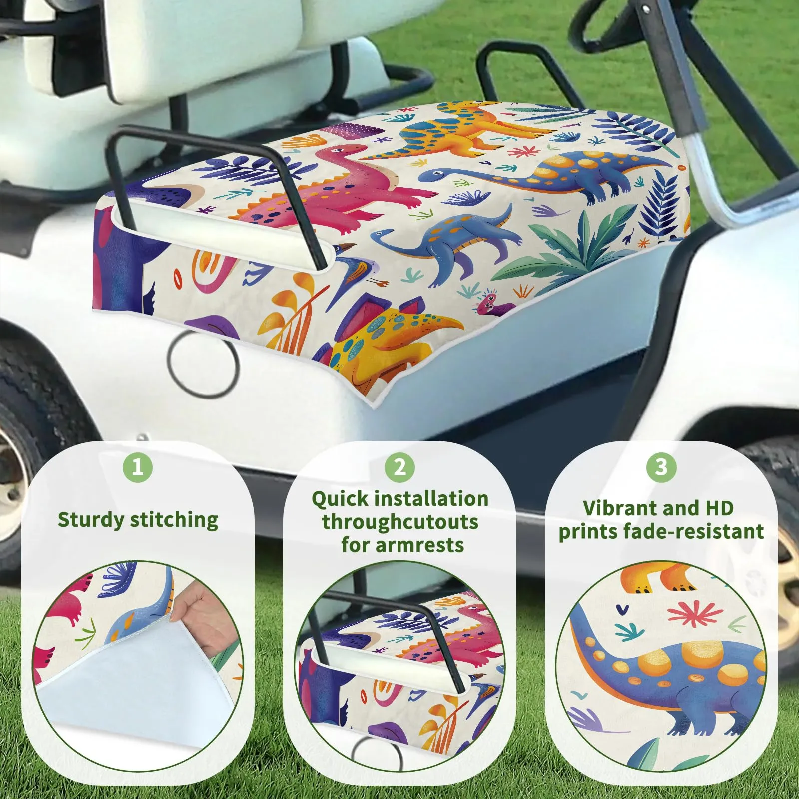 Tiveruda Golf Cart Seat Cover for Double Seats image 3