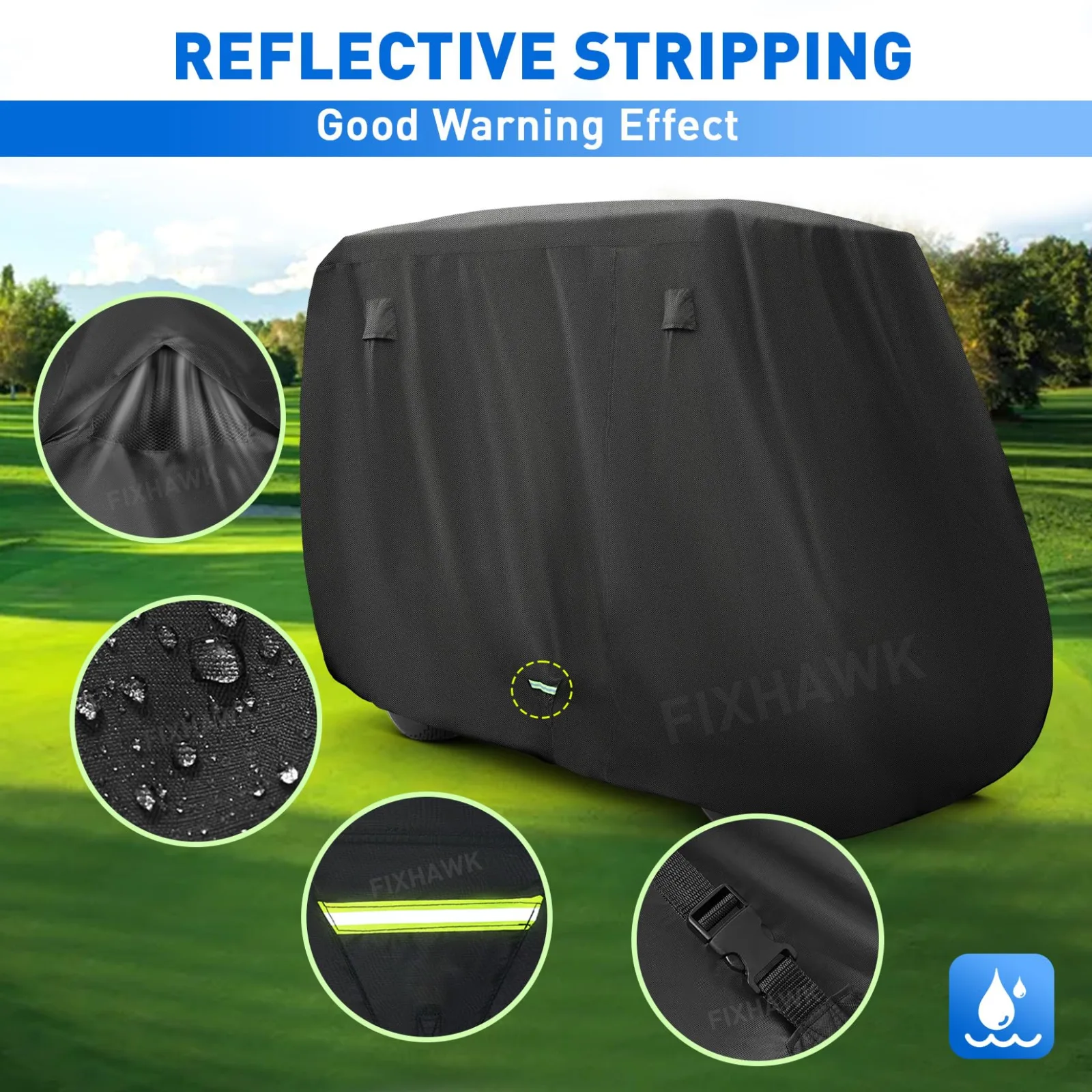 FIXHAWK FK-0069 2+2/4-Passenger Golf Cart Cover image 3