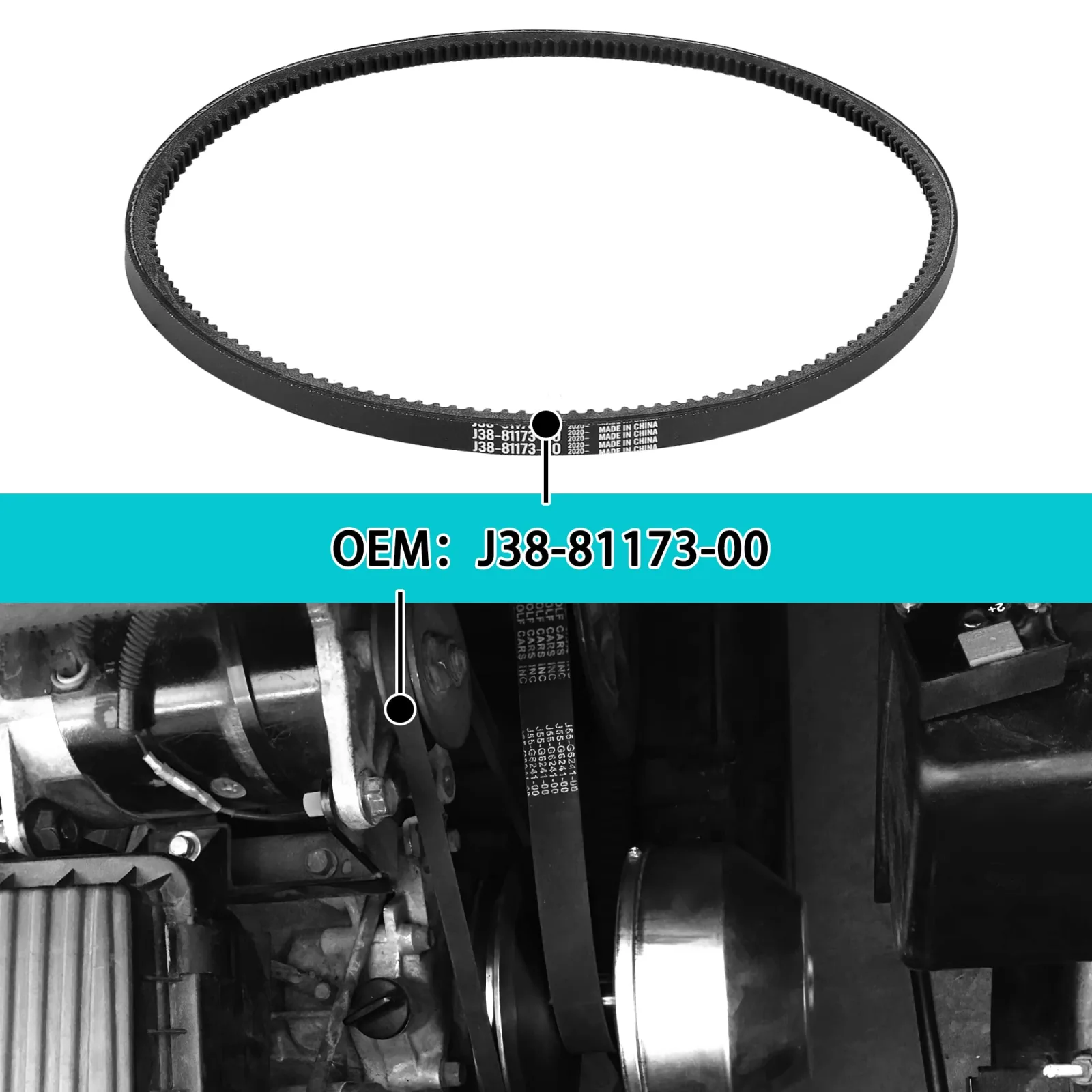 10L0L Starter Generator Belt for Yamaha 4-Cycle Gas Golf Carts image 3