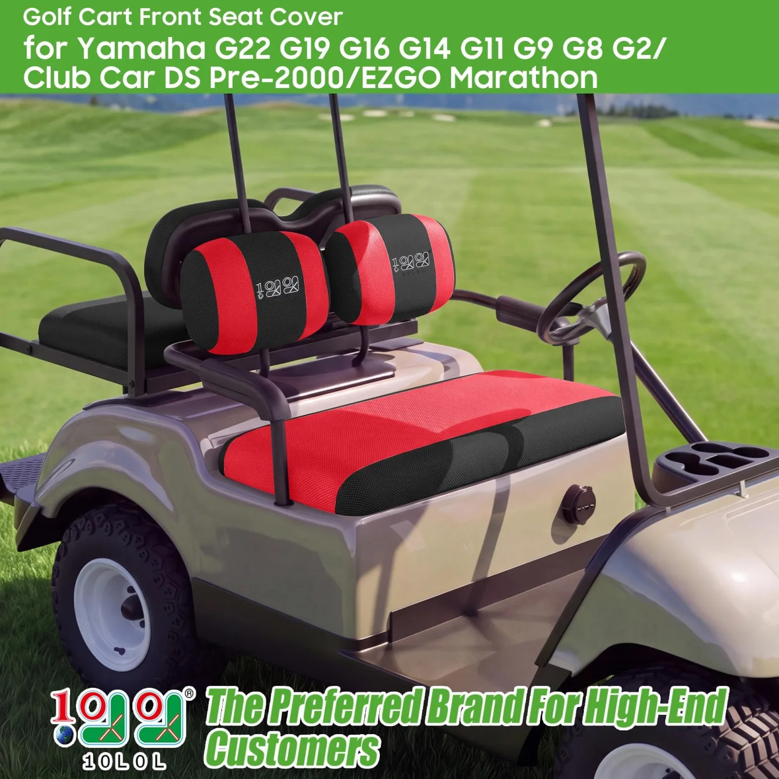 10L0L F46 Front Seat Covers for Yamaha, Club Car & E-Z-GO image 3
