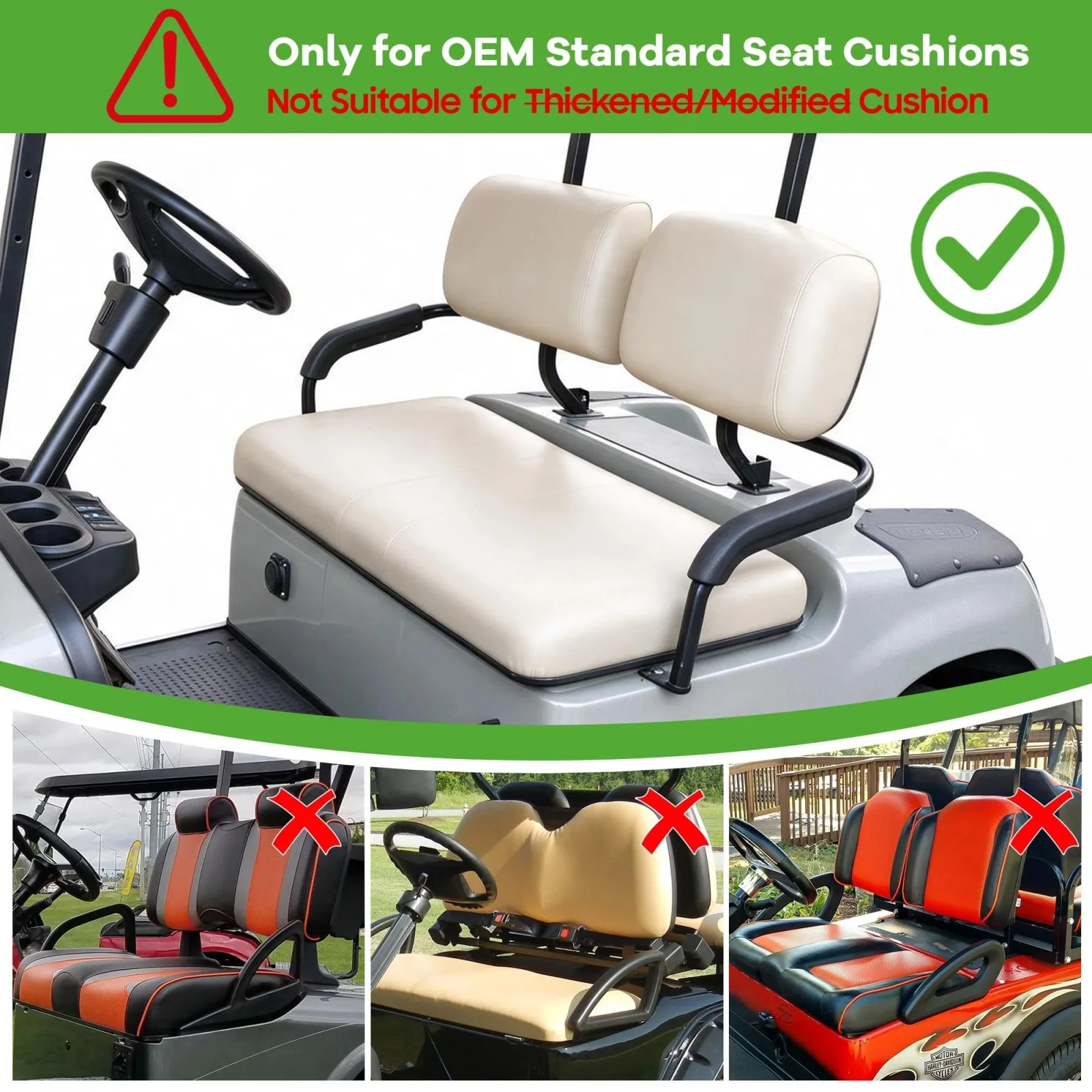 10L0L F46 Front Seat Covers for Yamaha, Club Car & E-Z-GO image 4