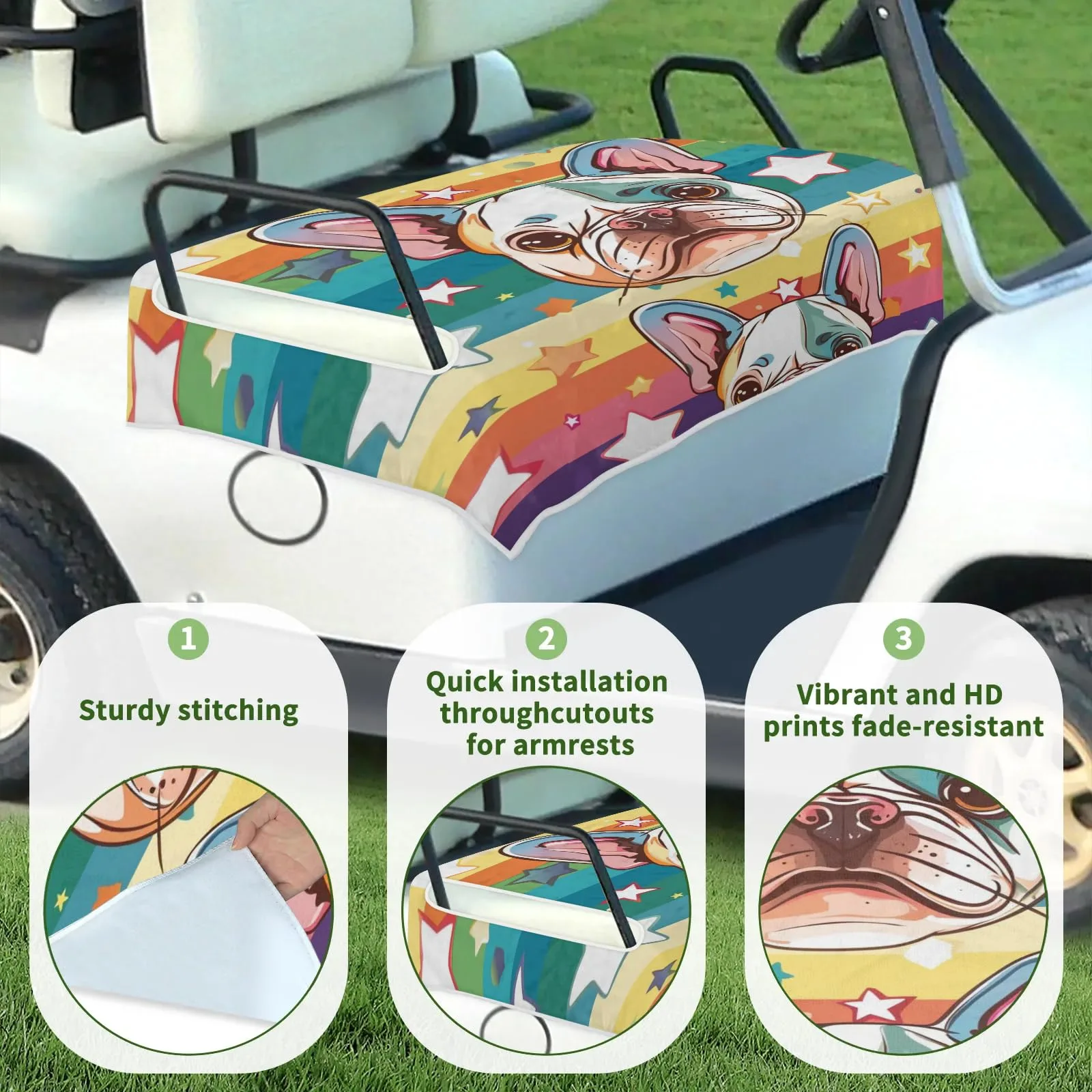Tiveruda Golf Cart Seat Cover for Double Seats, 51 x 31 in image 3