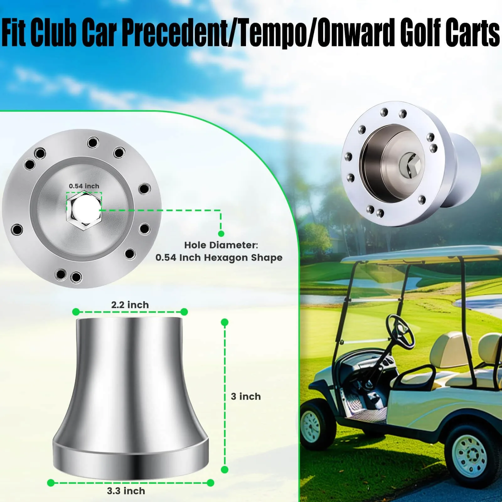 LEAPGOMAX Club Car Steering Wheel Adapter Hub image 2