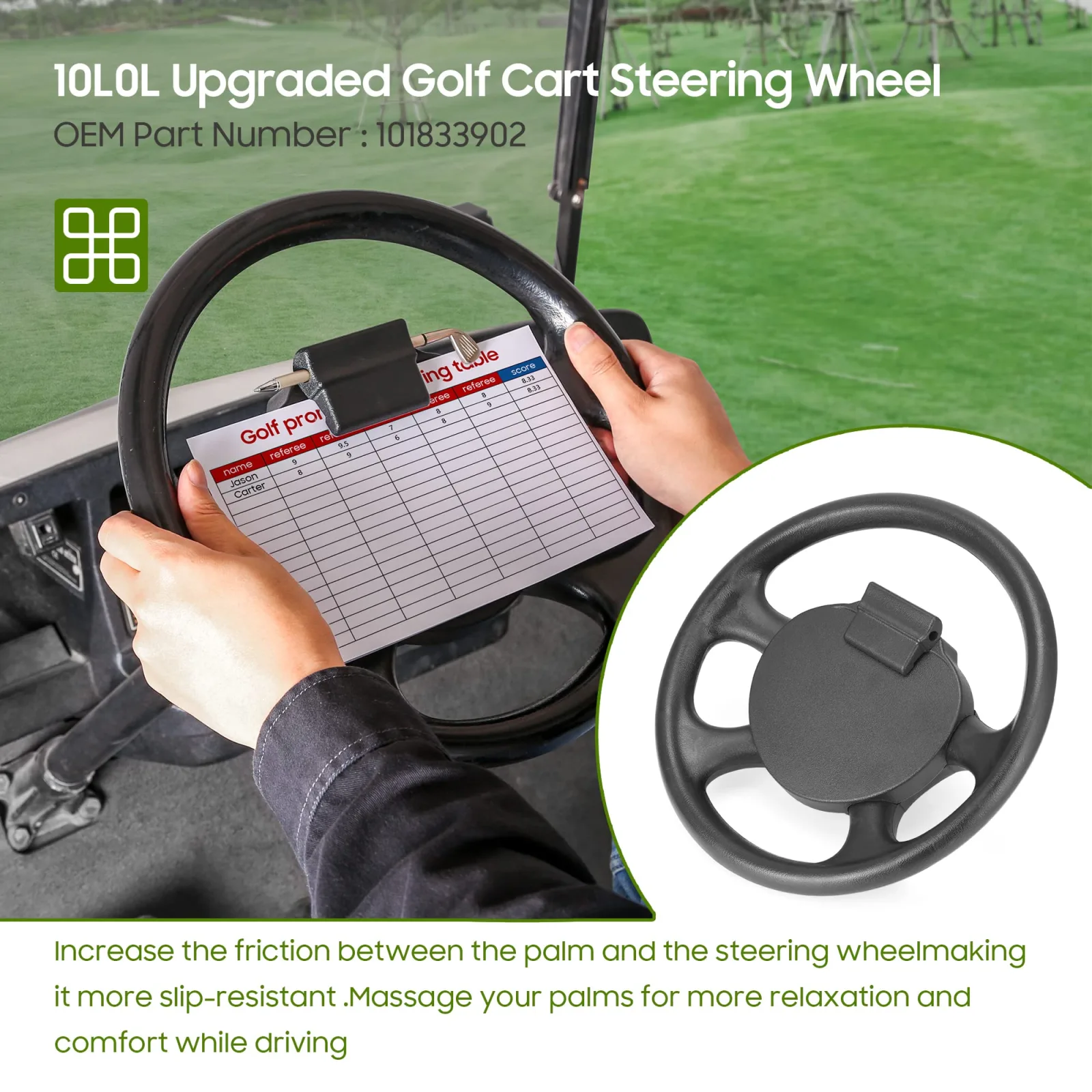 10L0L Steering Wheel Scorecard Holder for Club Car Precedent (Replaces 103724503) image 4