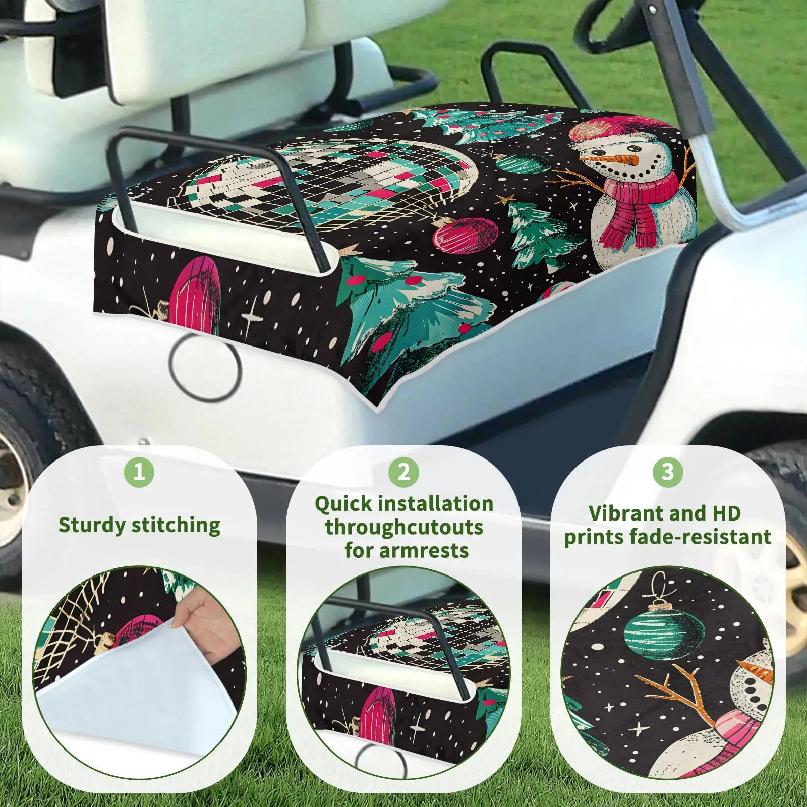 Tiveruda Golf Cart Seat Cover for Double Seats image 3