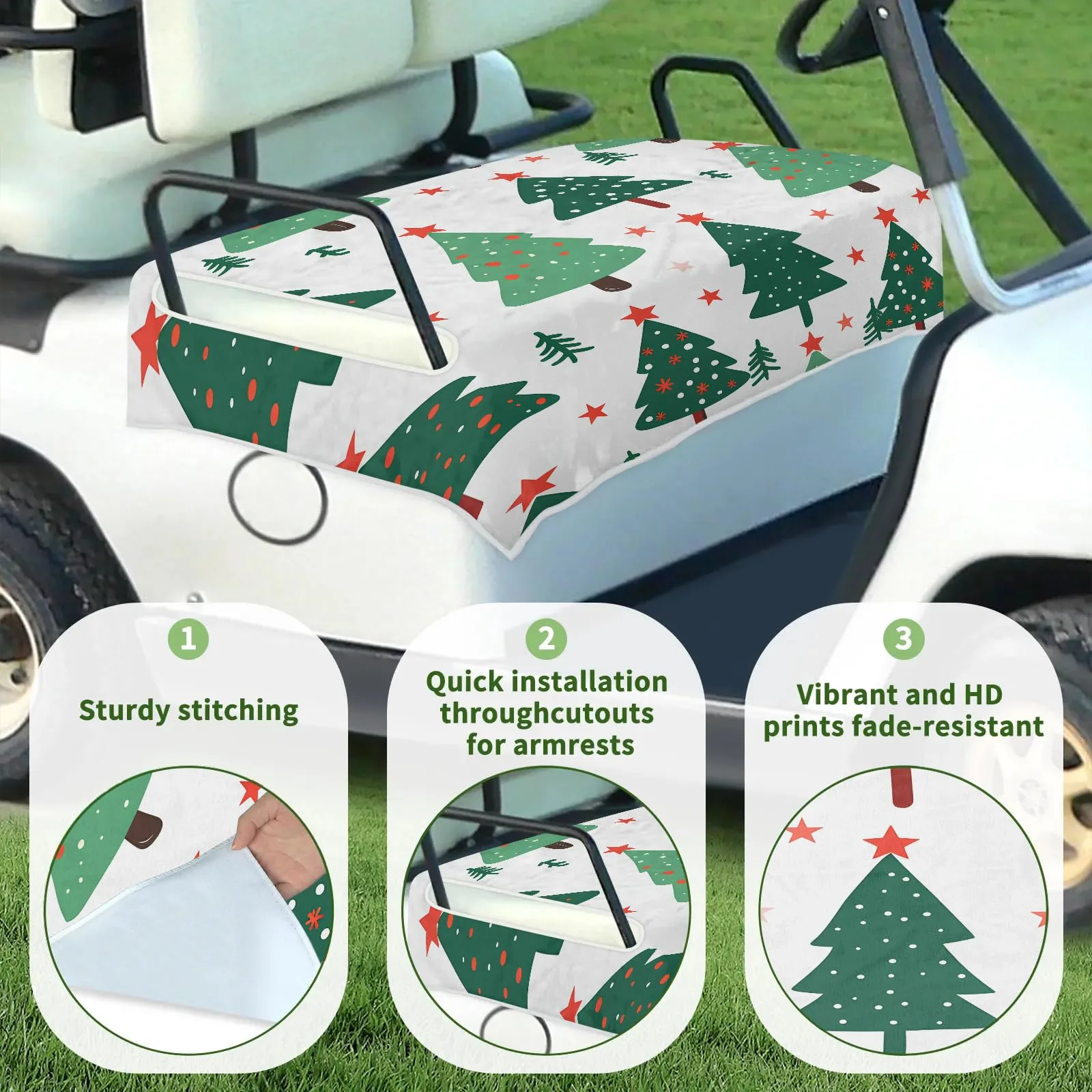 Tiveruda Golf Cart Seat Cover for Double Seats 51 x 31 in image 3