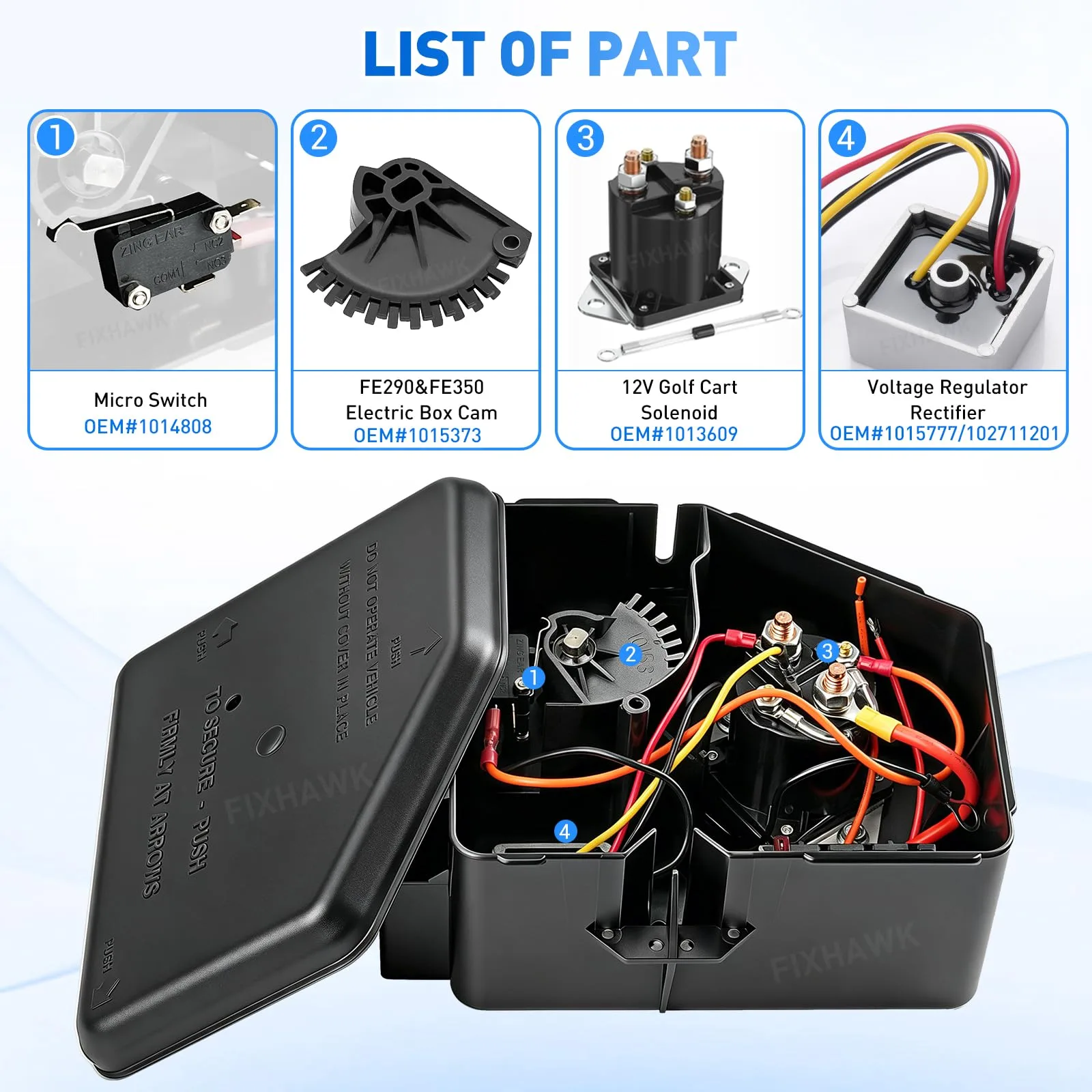 FIXHAWK FK-0010 Club Car DS Electrical Box Assembly image 3