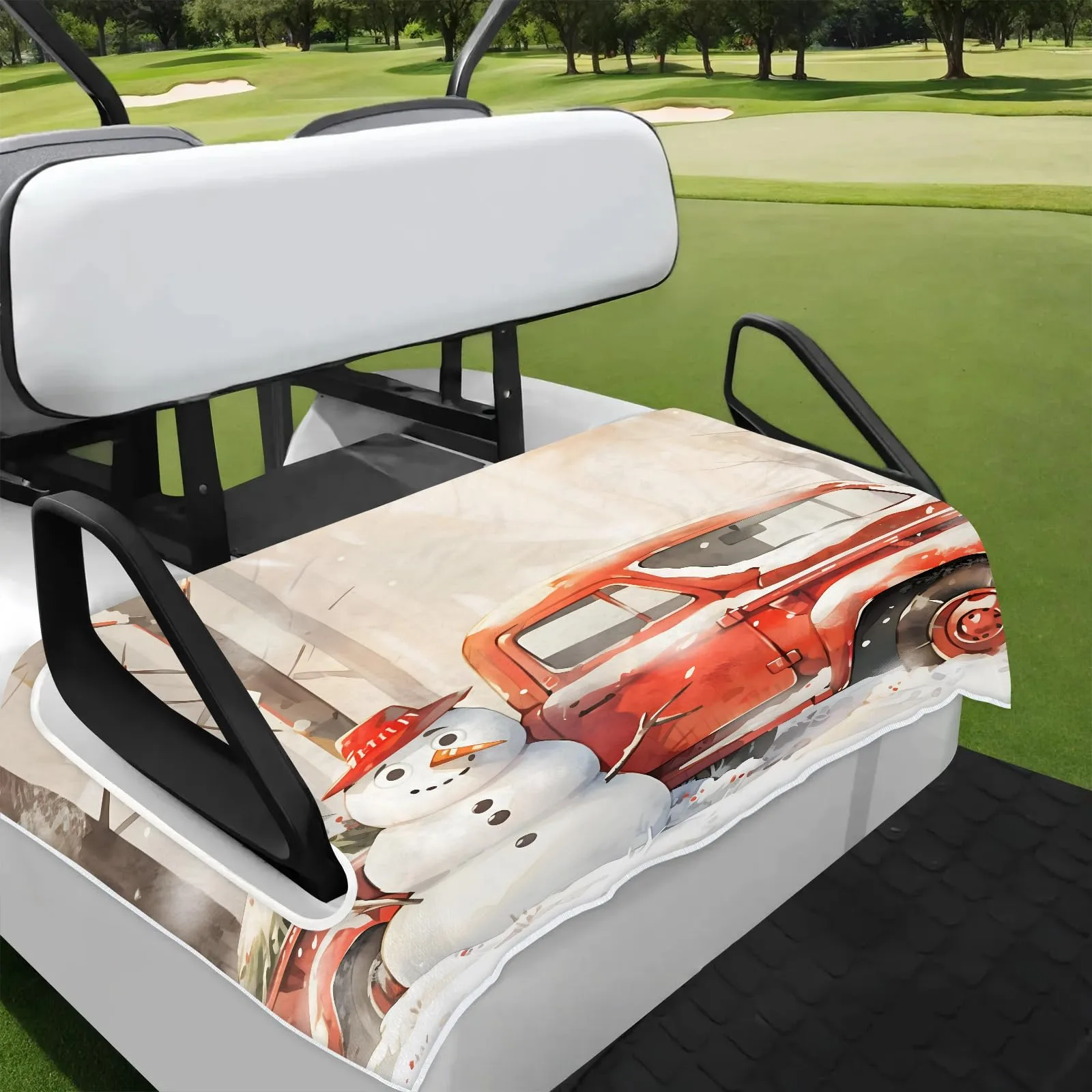 Tiveruda Christmas Snowman Golf Cart Seat Cover