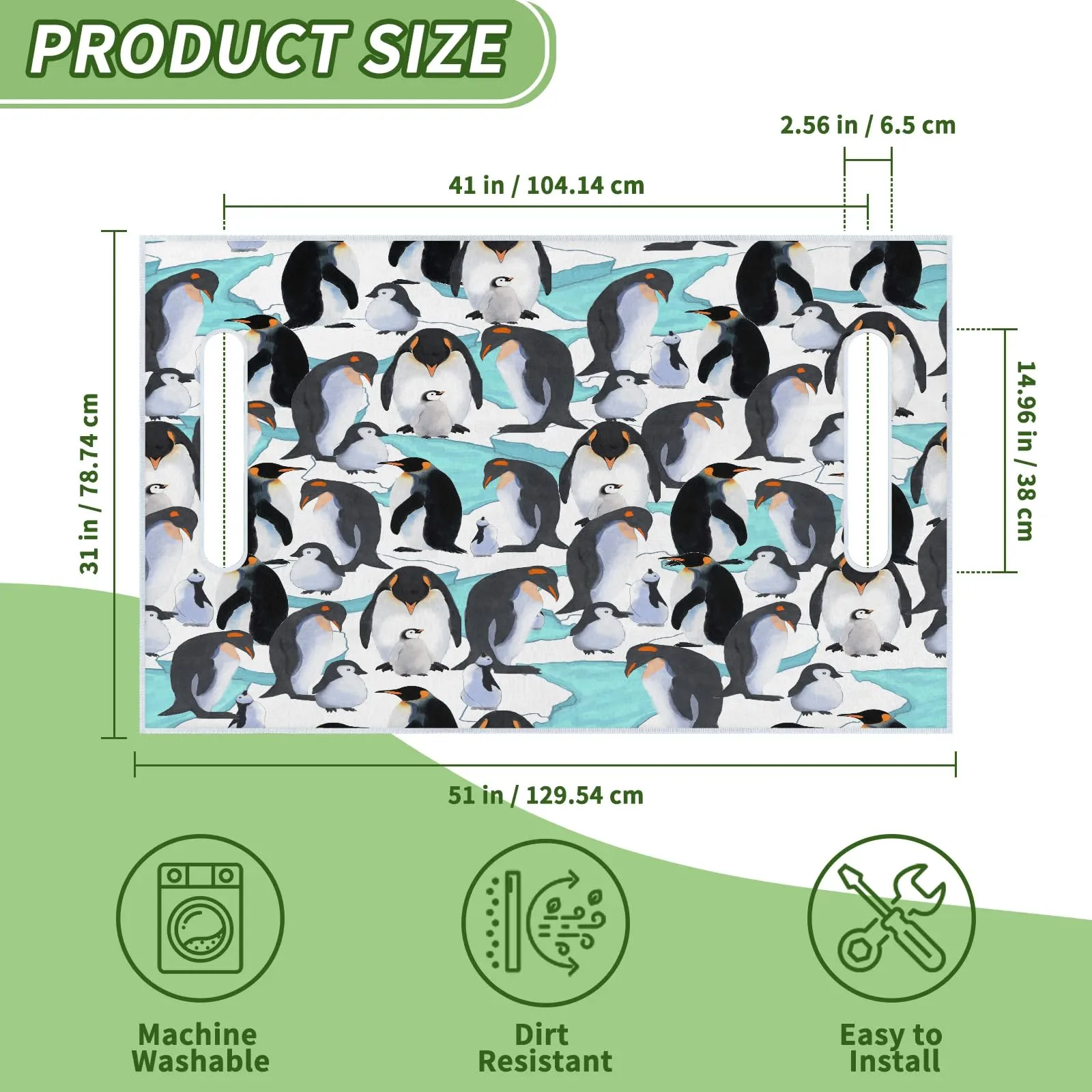Tiveruda Penguin Golf Cart Seat Cover, 51 x 31 in image 2
