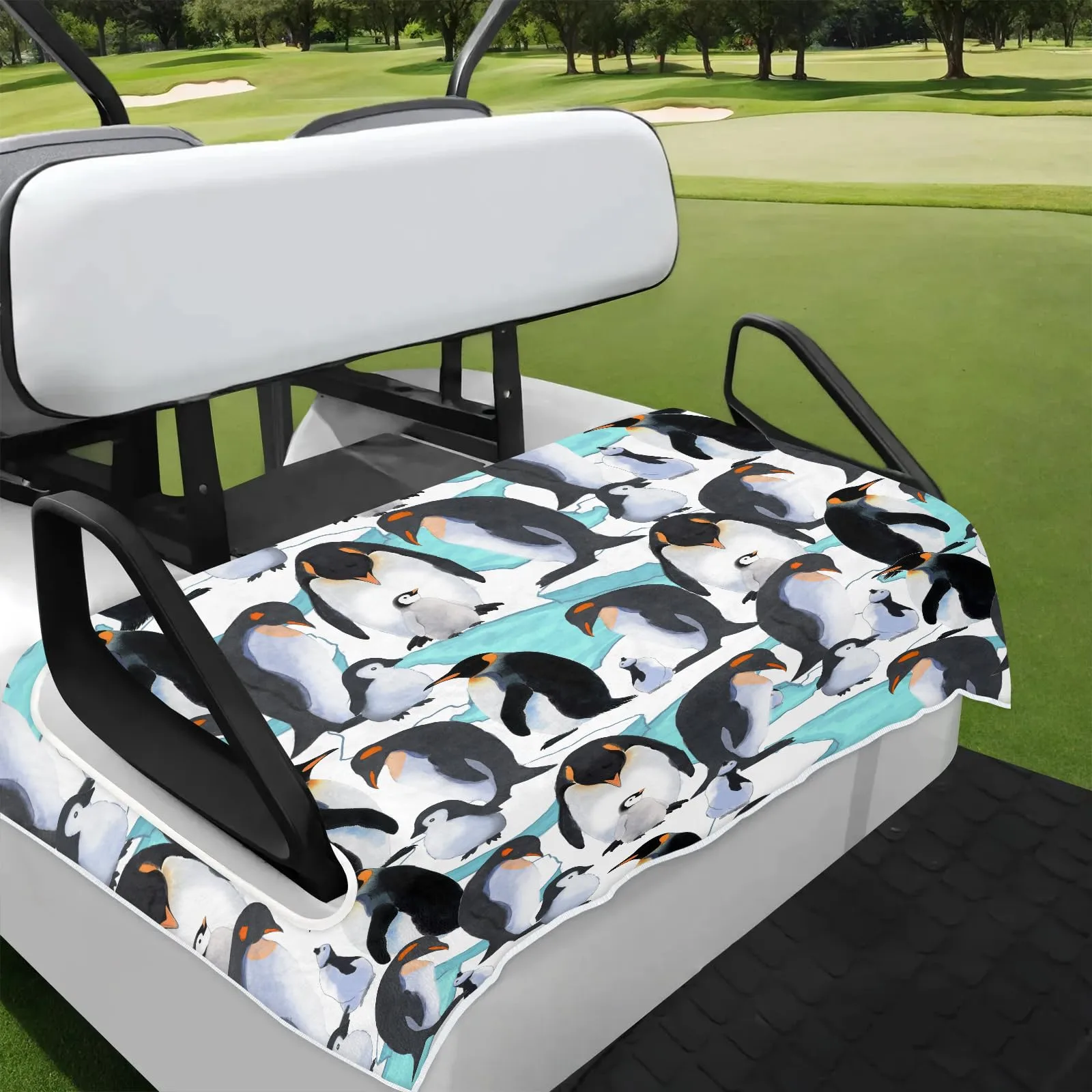 Tiveruda Penguin Golf Cart Seat Cover, 51 x 31 in