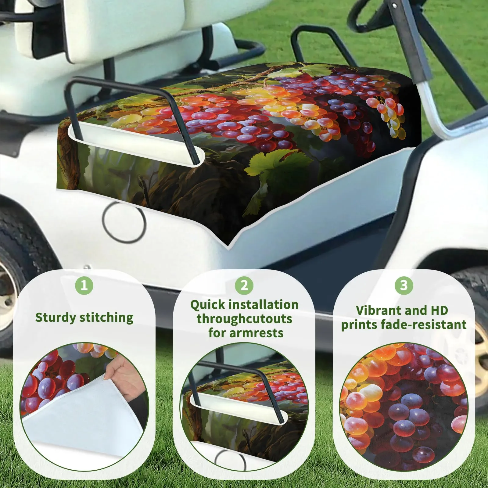 Tiveruda Golf Cart Seat Cover for Double Seats image 3