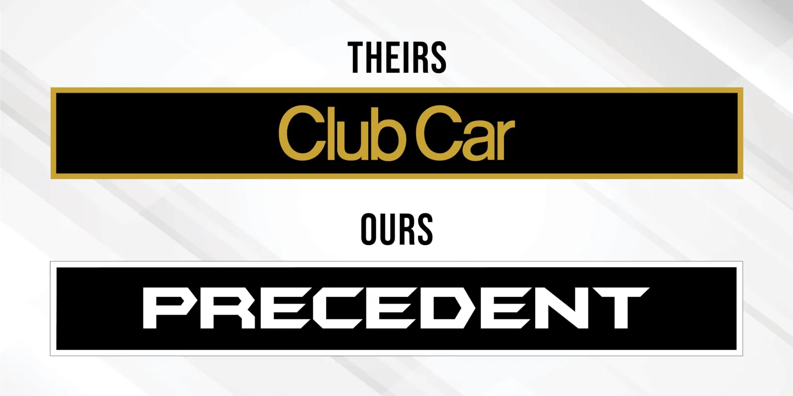 Club Car Precedent Front Name Plate Emblem Black & White image 2