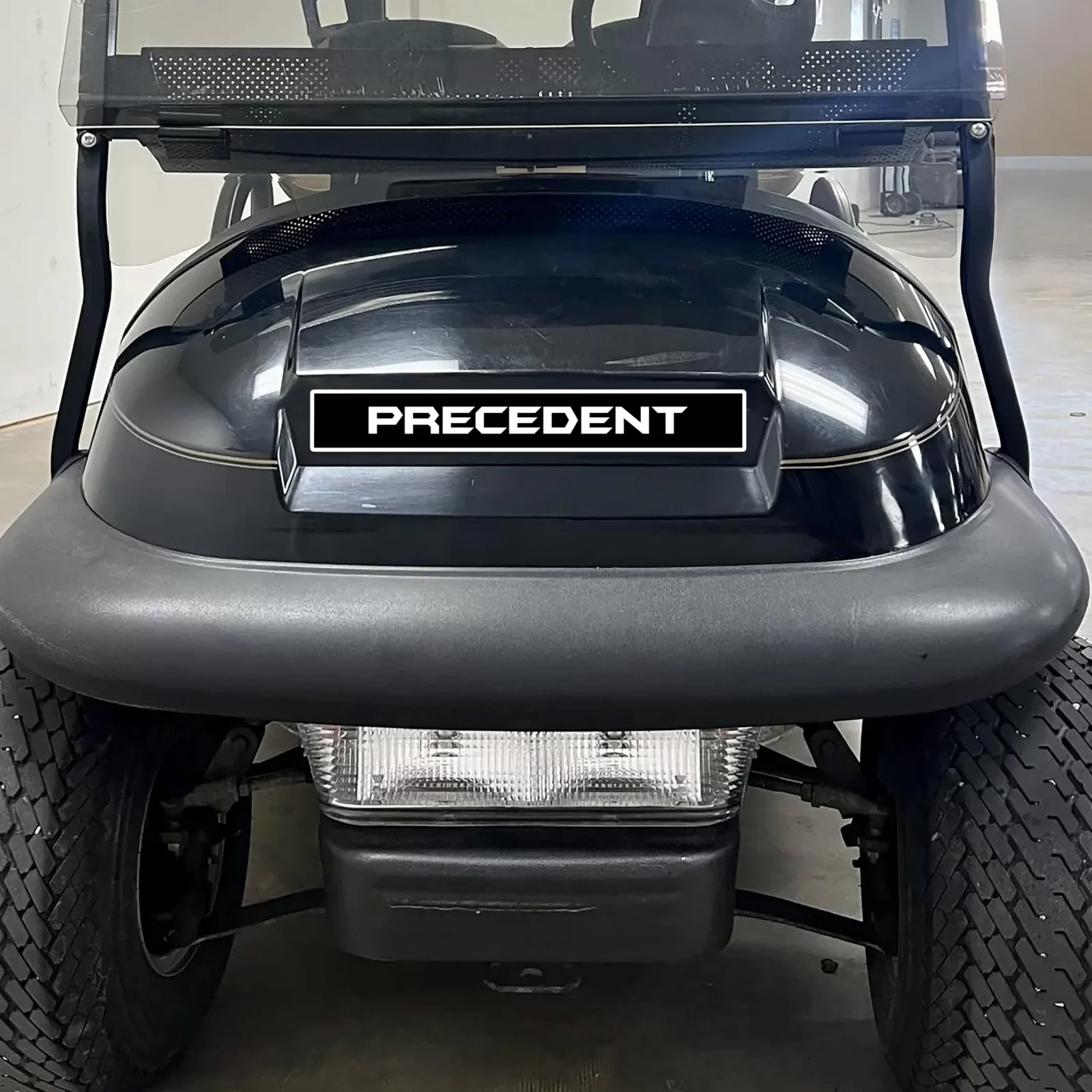 Club Car Precedent Front Name Plate Emblem Black & White image 3