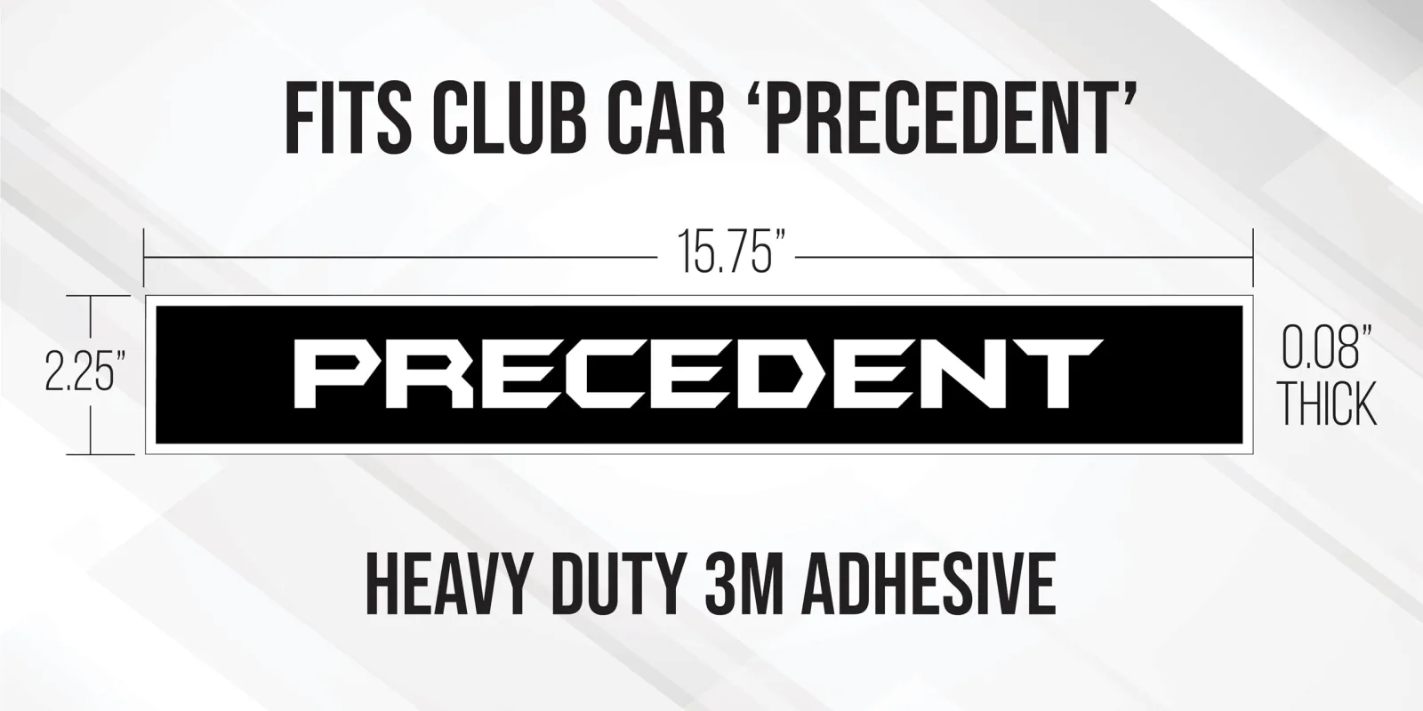 Club Car Precedent Front Name Plate Emblem Black & White image 4