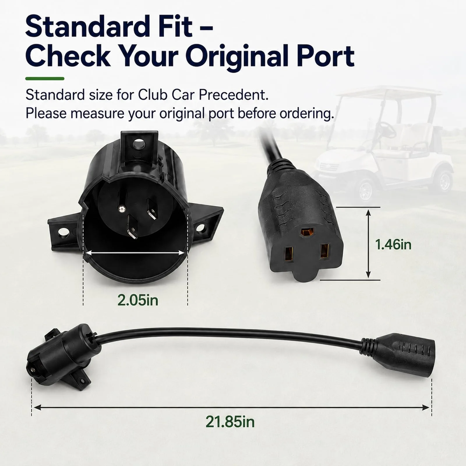 CRESCENTURE Club Car Precedent Charging Port Plug image 3