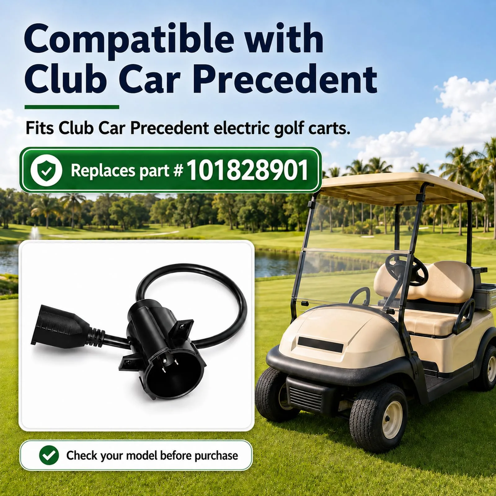 CRESCENTURE Club Car Precedent Charging Port Plug image 4