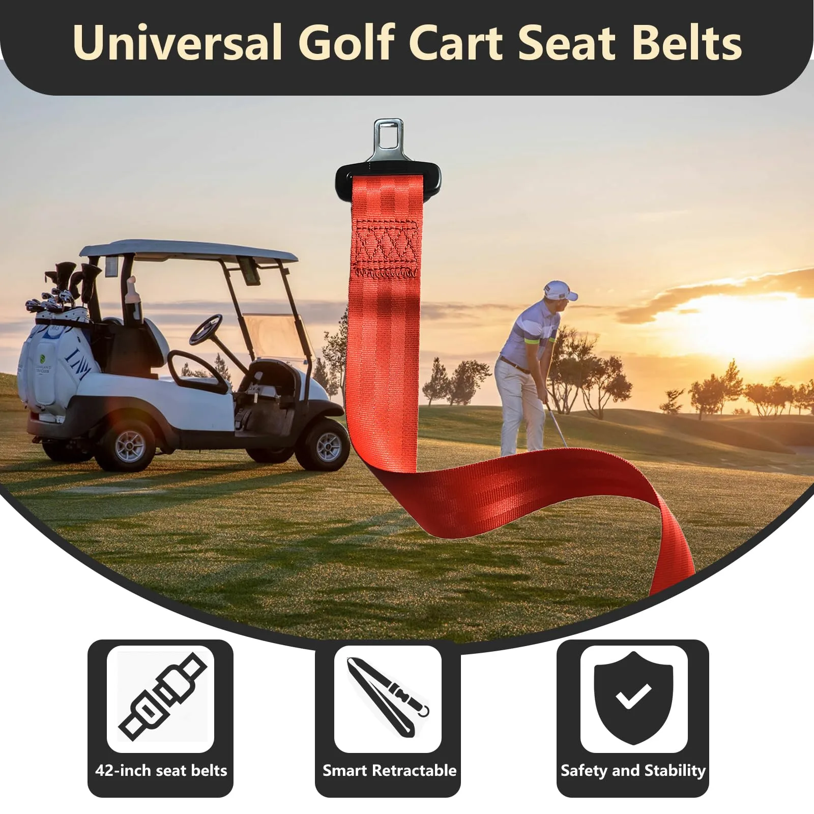 Orle Oko Golf Cart Seat Belt Bracket Kit, 4 Belts image 4