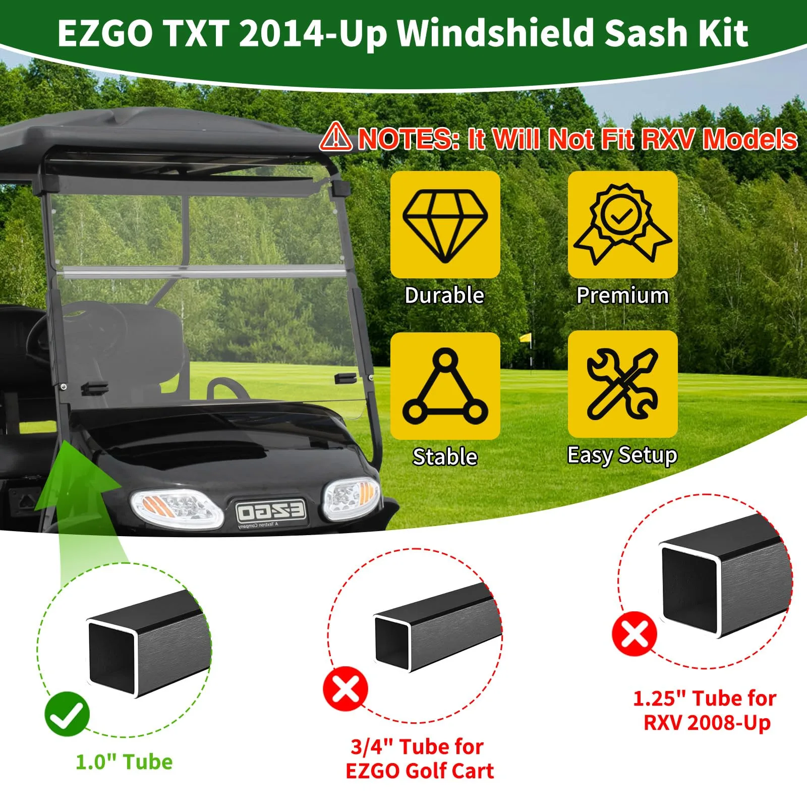 Cartalia Windshield Clips for E-Z-GO TXT and Yamaha Drive image 3