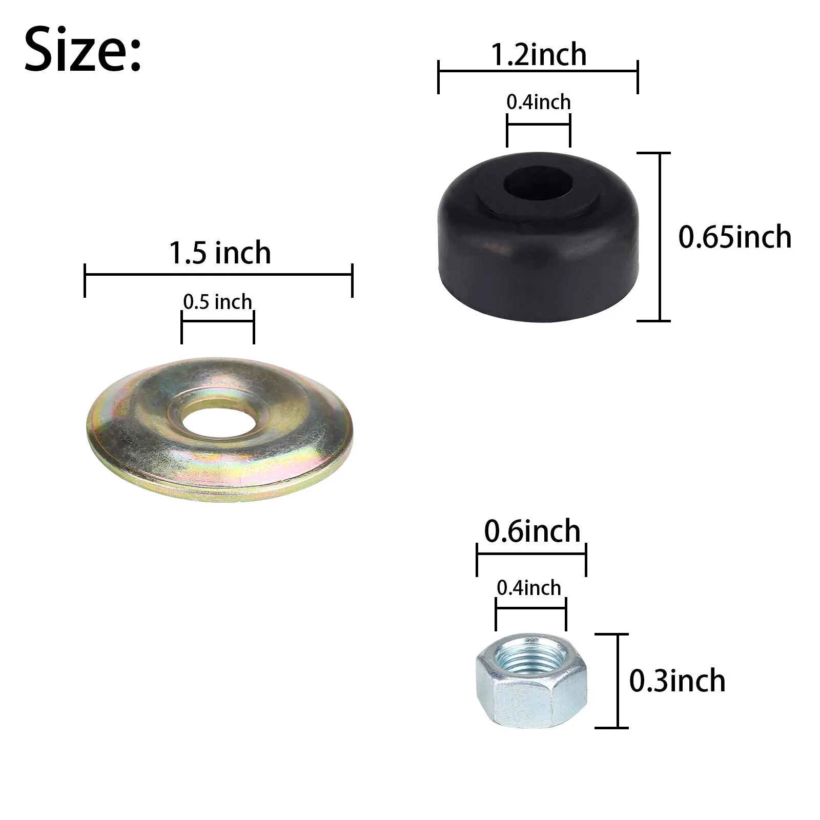 10L0L Golf Cart Shock Bushing Kit for Club Car & E-Z-GO image 3
