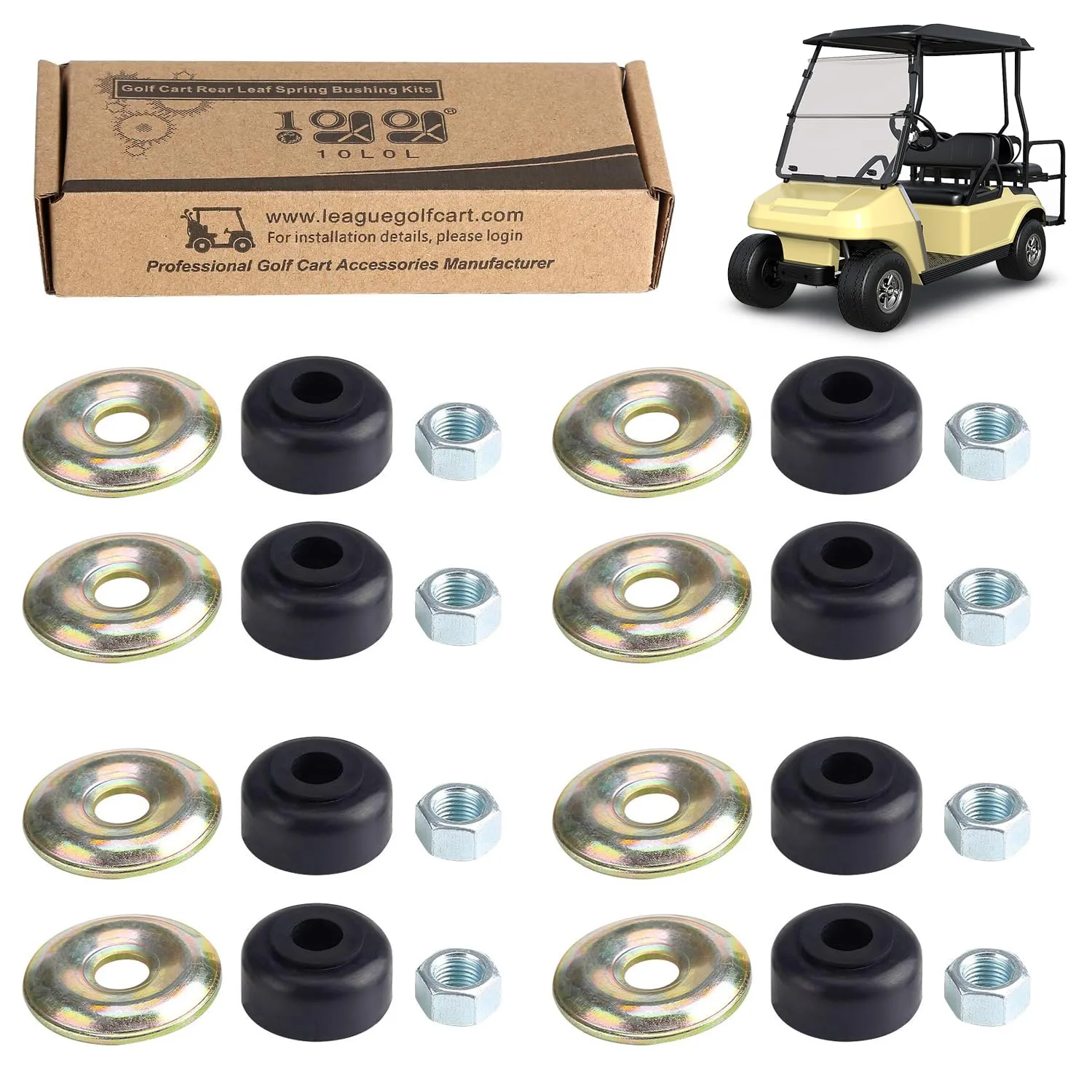 10L0L Golf Cart Shock Bushing Kit for Club Car & E-Z-GO
