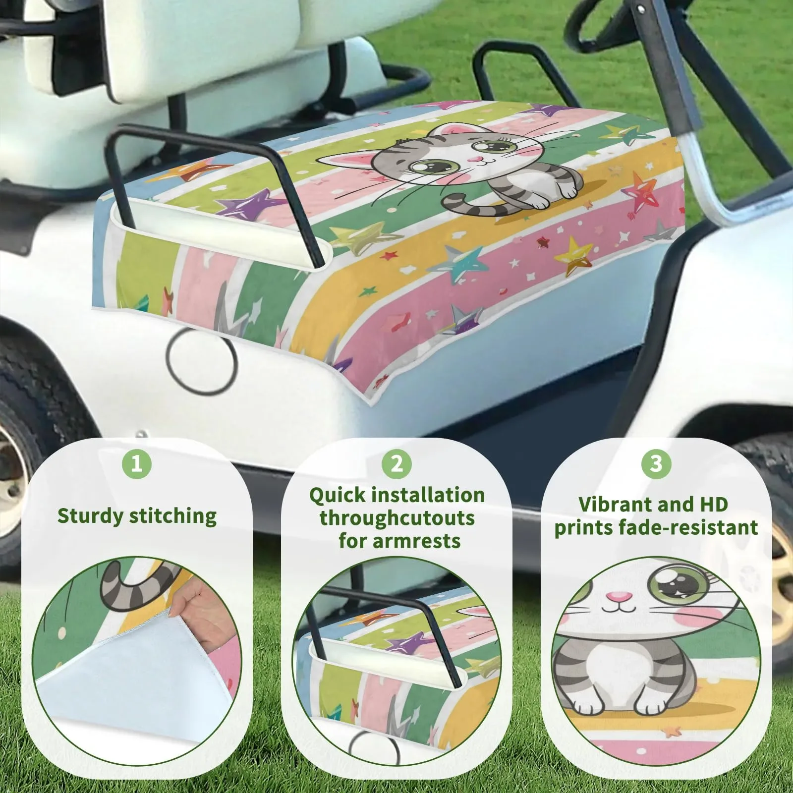 Tiveruda Golf Cart Seat Cover for Double Seats, 51 x 31 in image 3