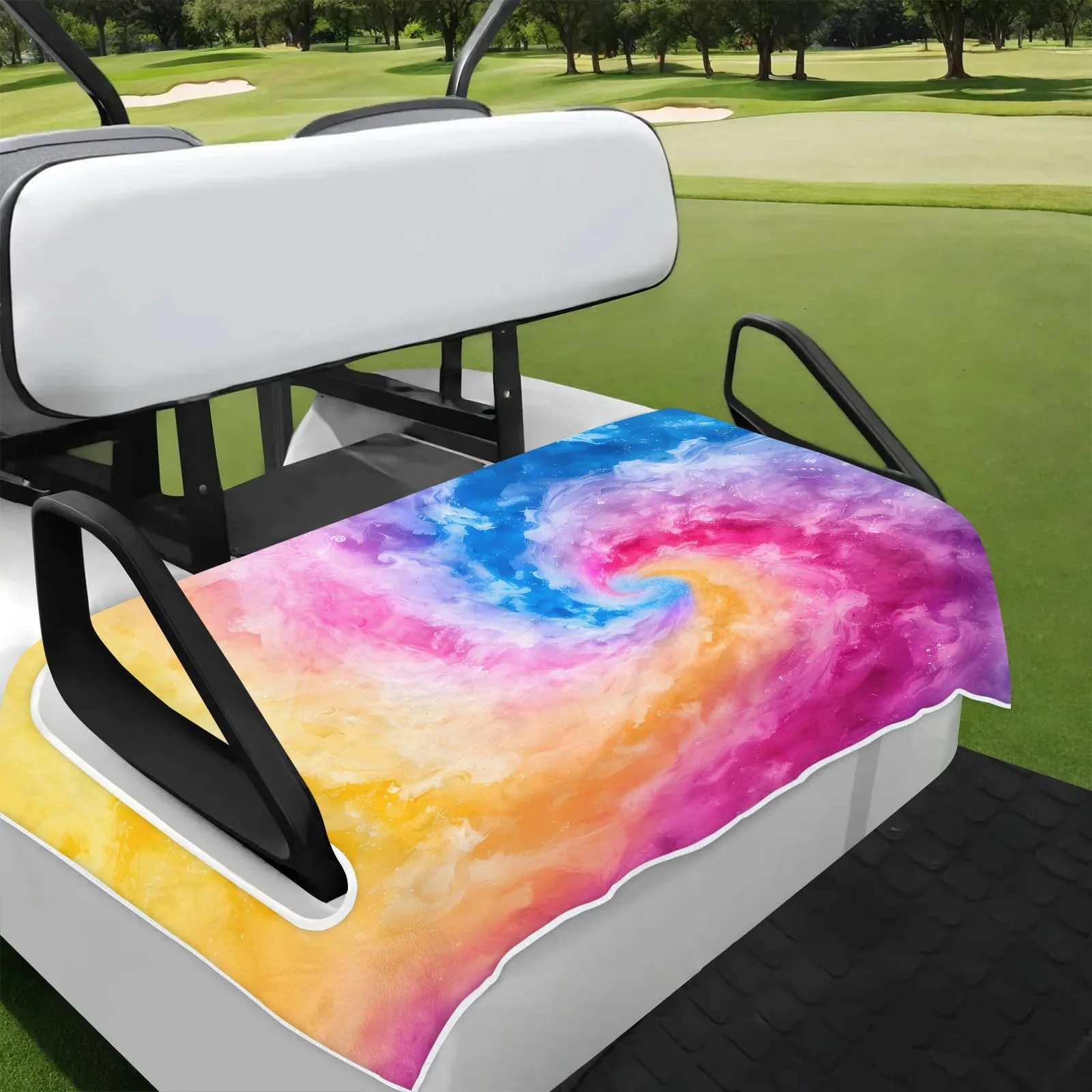 Tiveruda Tie-Dye Golf Cart Seat Cover for Double Seats